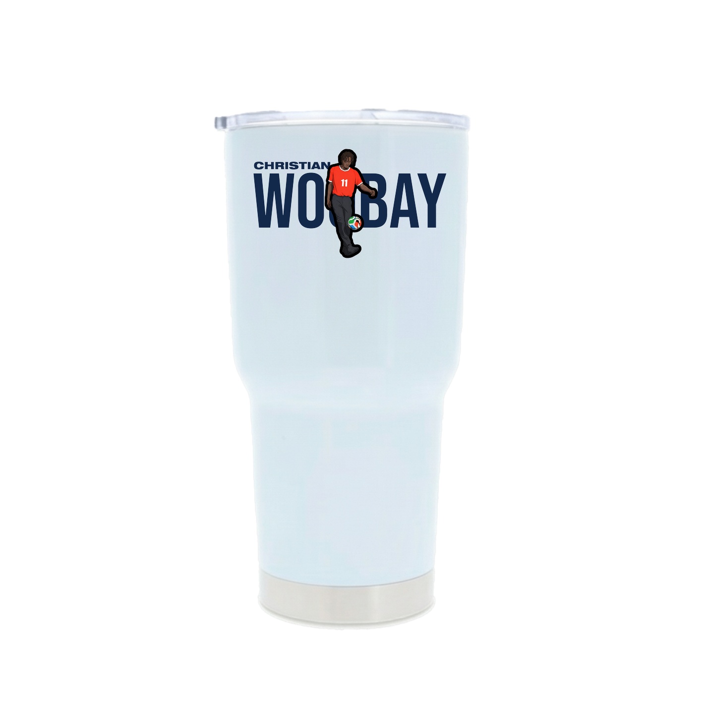 30oz Stainless Steel Tumbler — Player Name in White