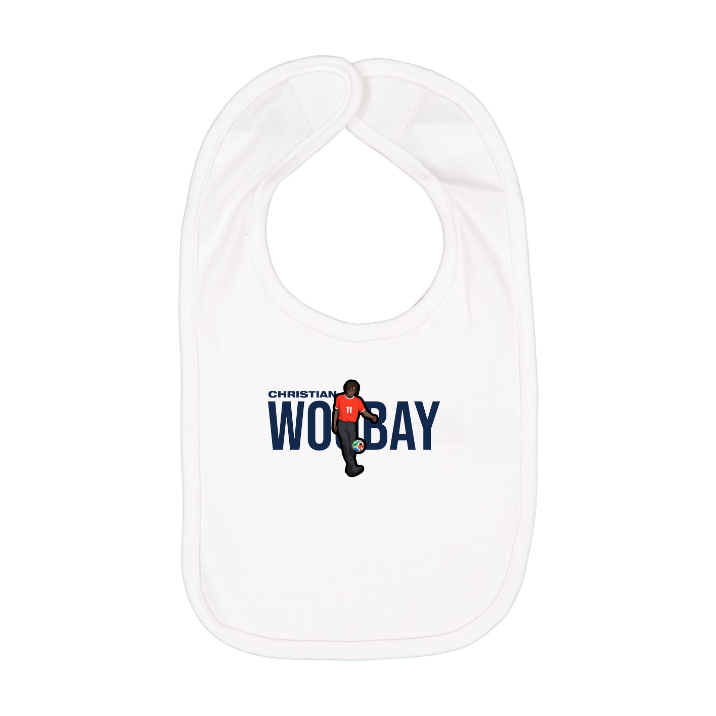 Infant Bib — Player Name in White