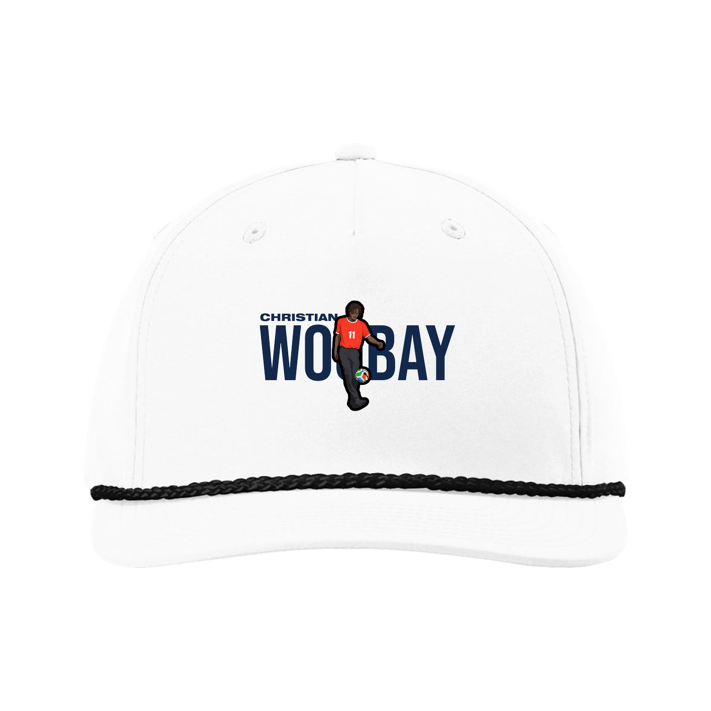 Five-Panel Classic Rope Cap — Player Name in White