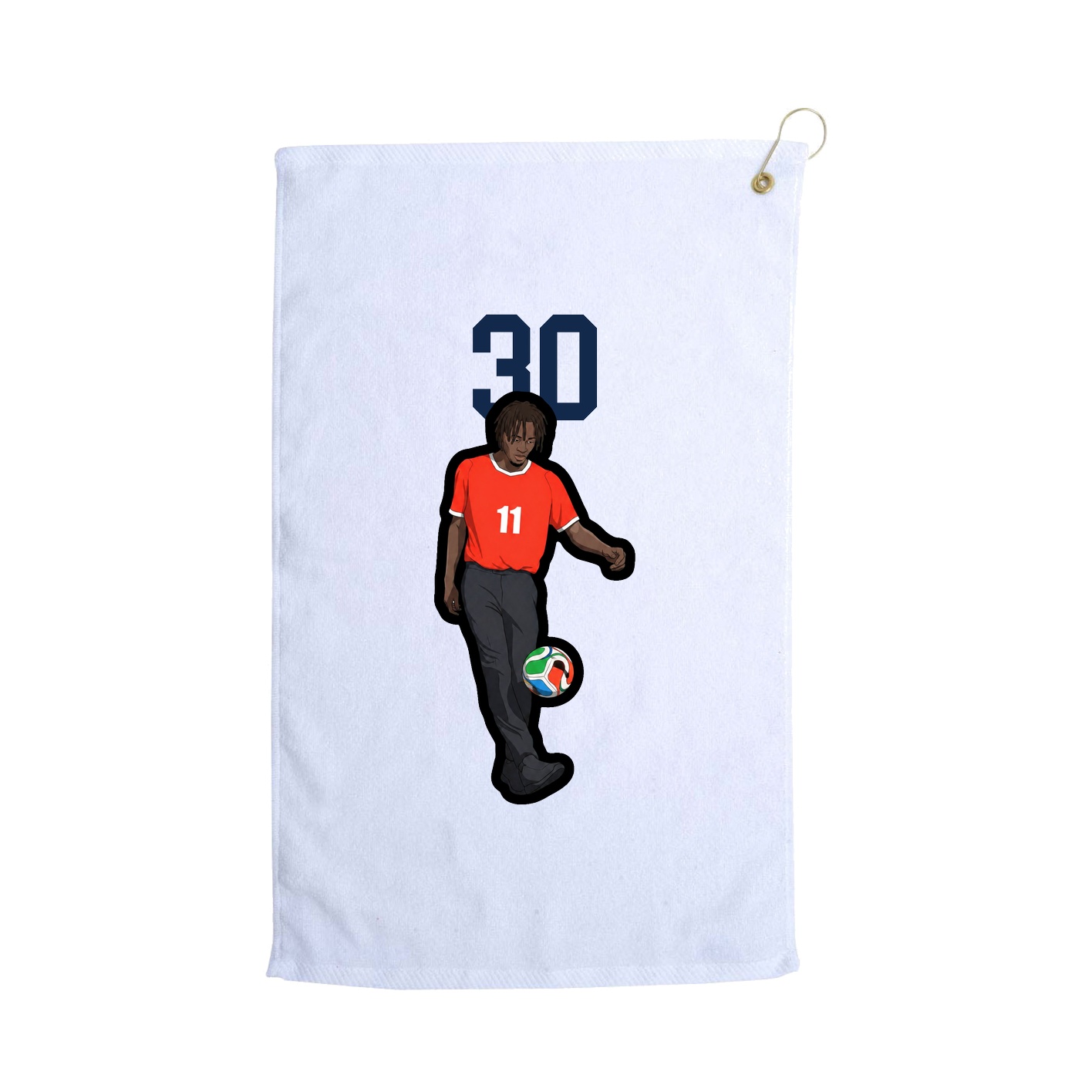 Golf Towel — Number Top in White