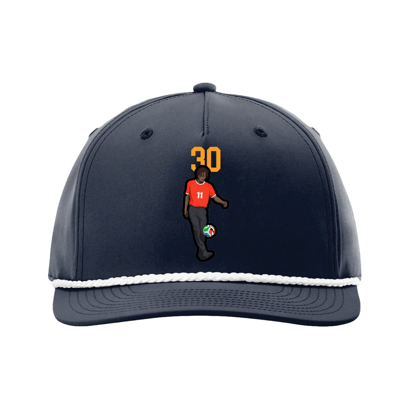 Five-Panel Classic Rope Cap — Number Top in Navy