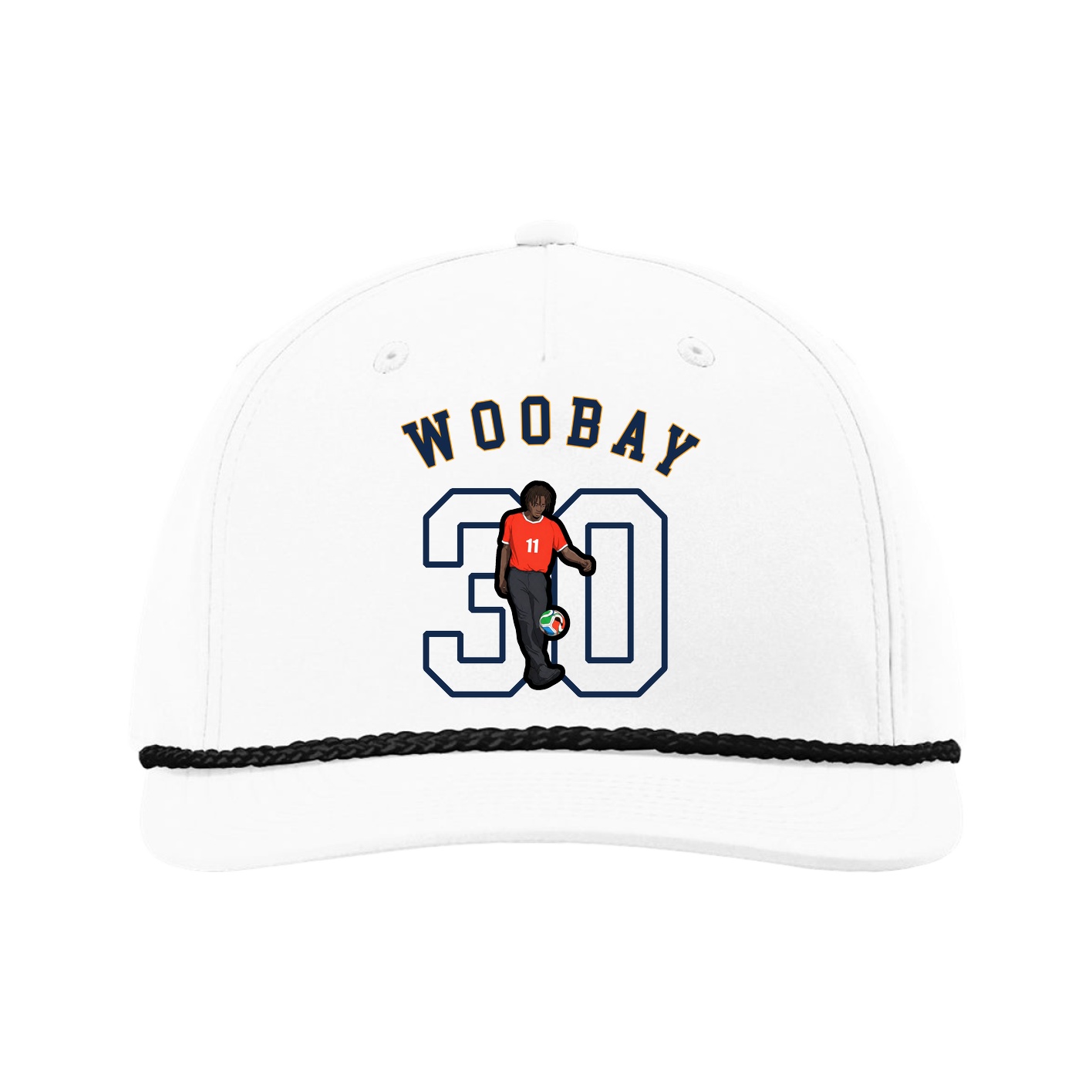 Five-Panel Classic Rope Cap — Shirsey Arch in White