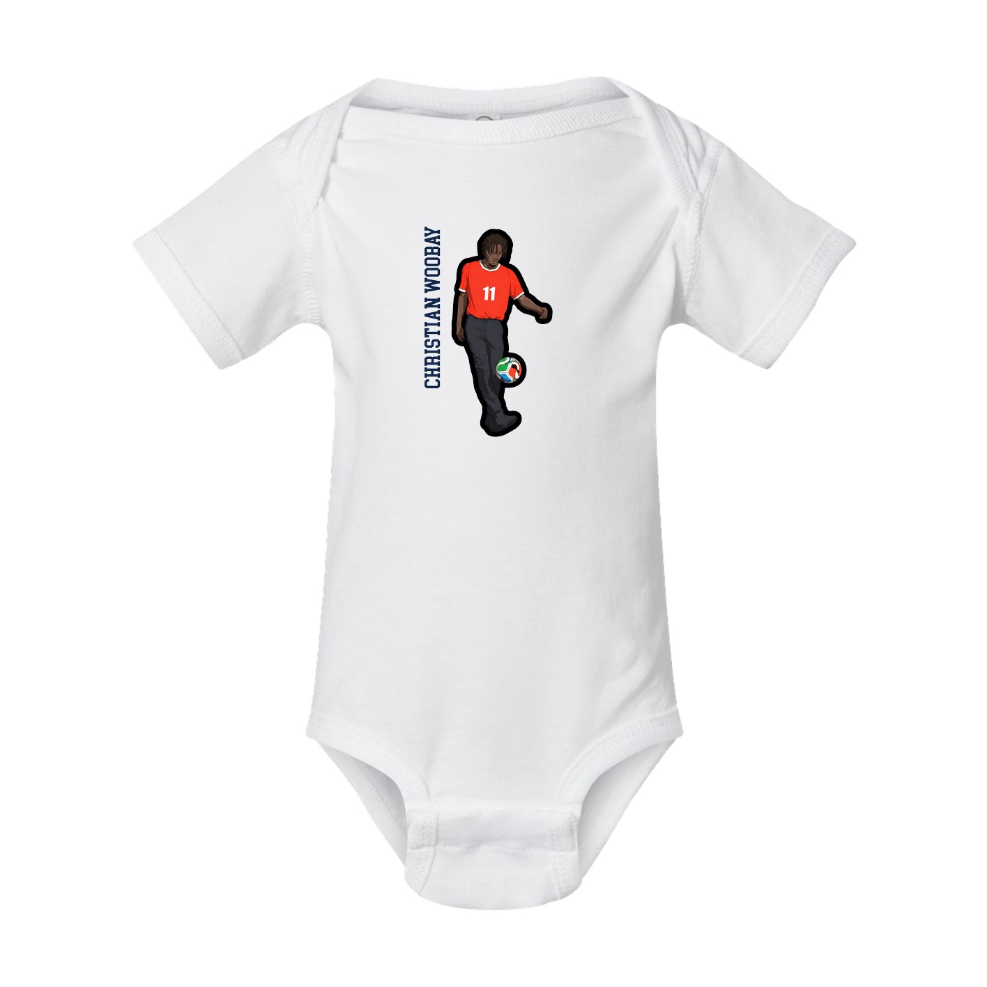 Baby Onesie — Name Vertical in White