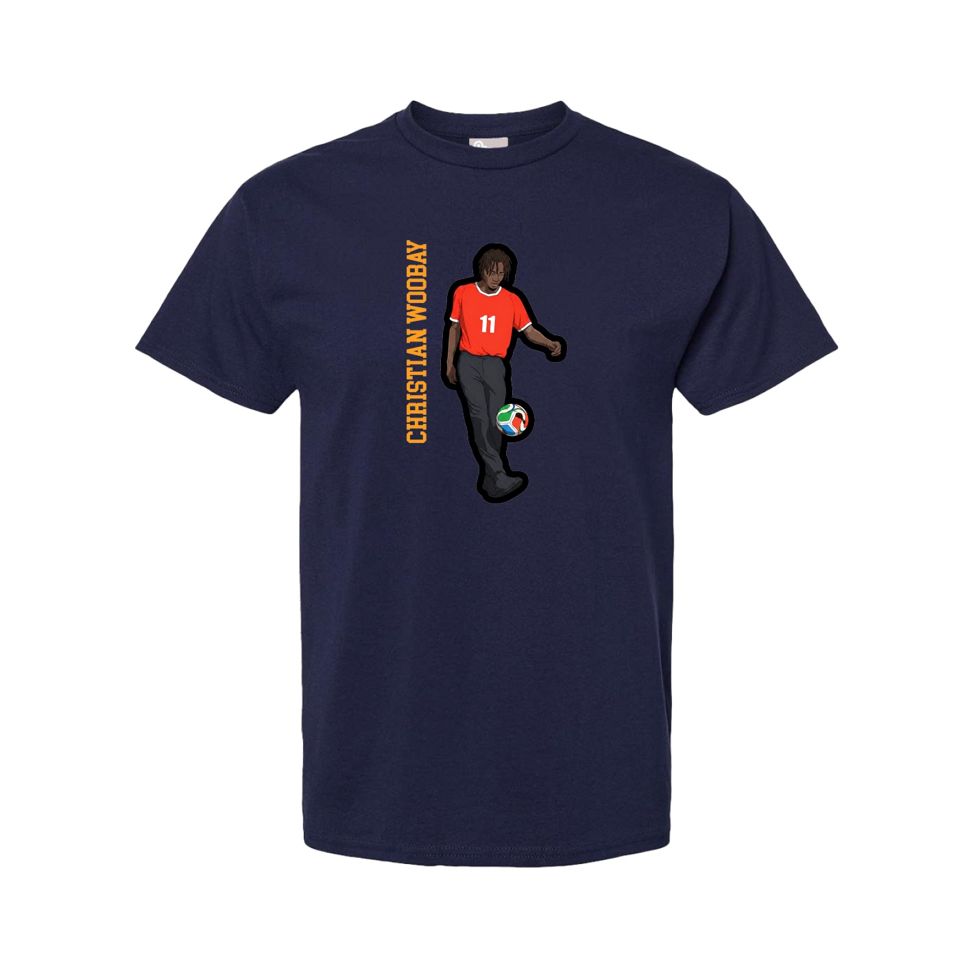Youth Tee — Name Vertical in Navy