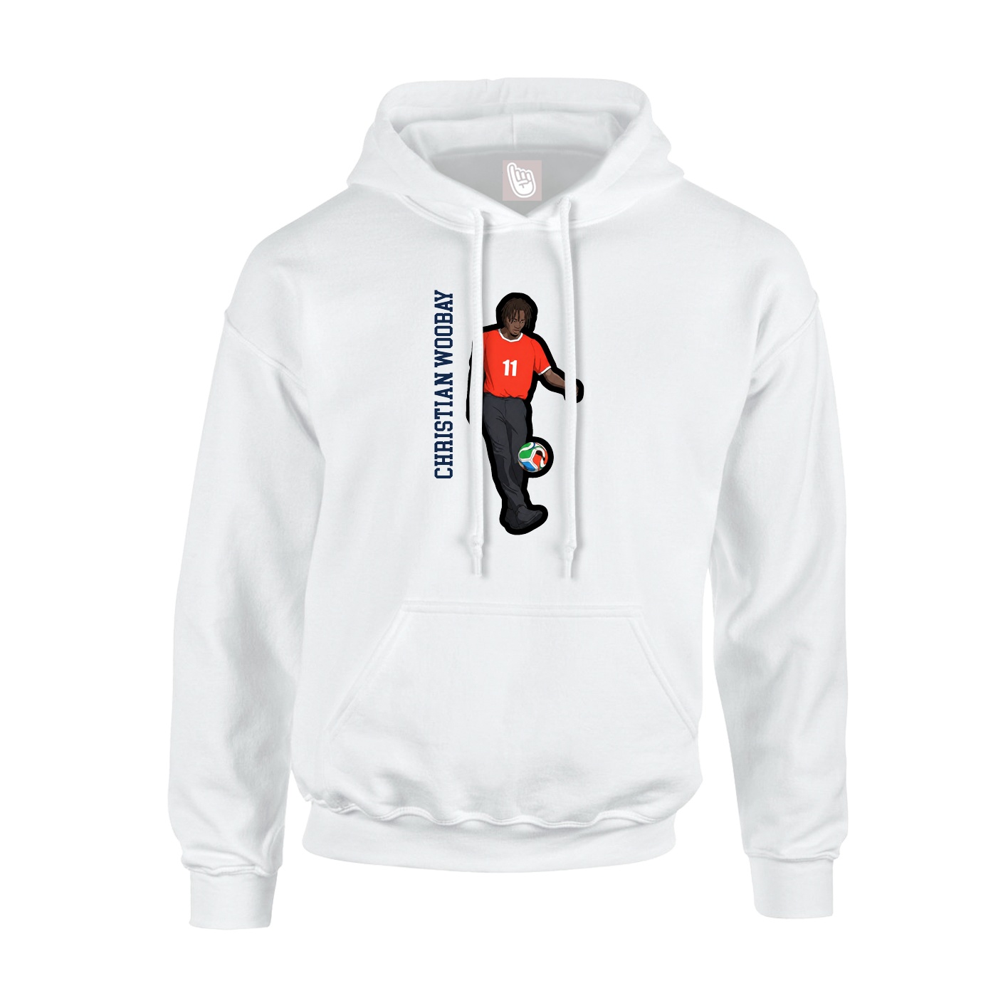Hoodie — Name Vertical in White