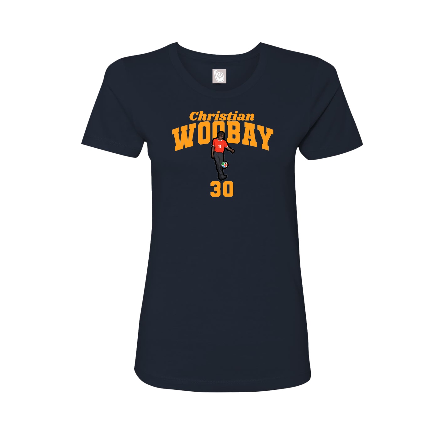 Fitted Women's Tee — Signature Arch in Navy