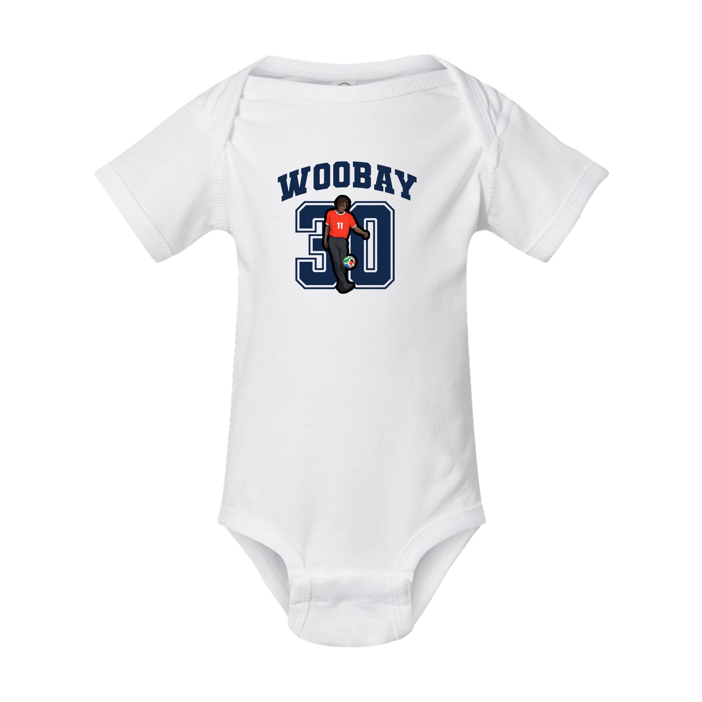Baby Onesie — Number in White