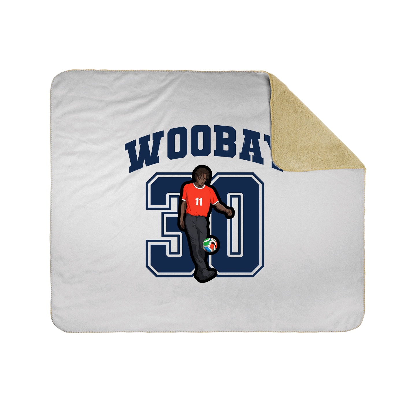 Throw Blanket — Number in White