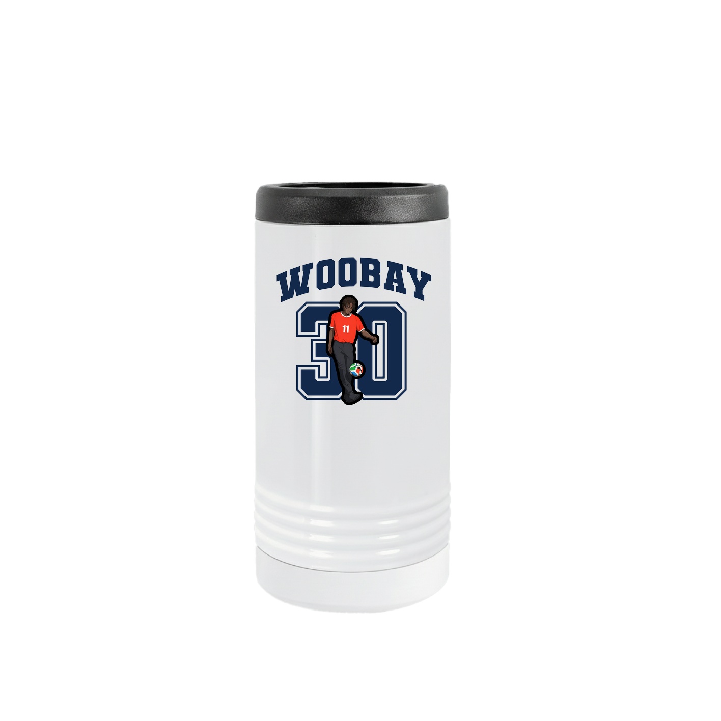 Slim Beverage Holder — Number in White