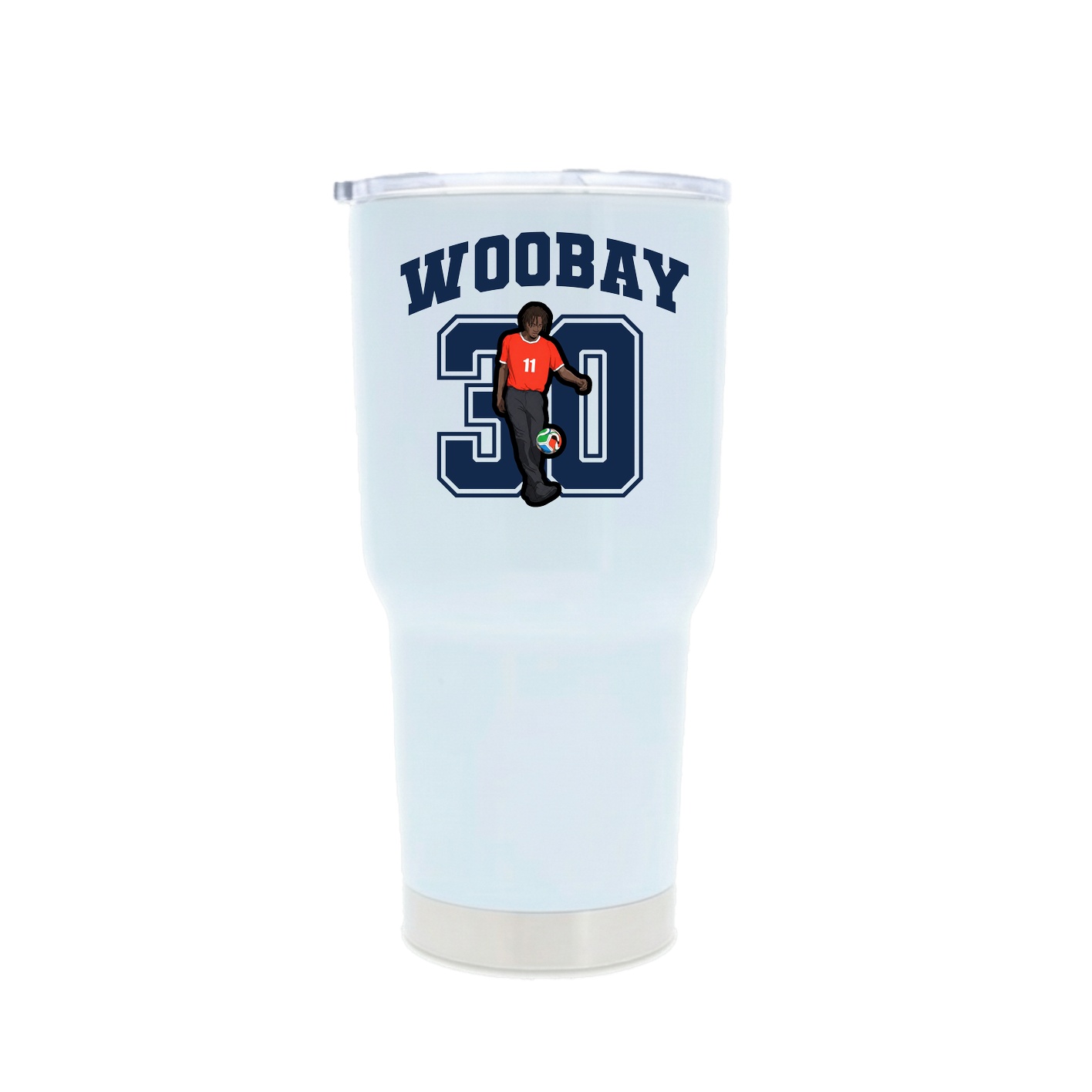 30oz Stainless Steel Tumbler — Number in White