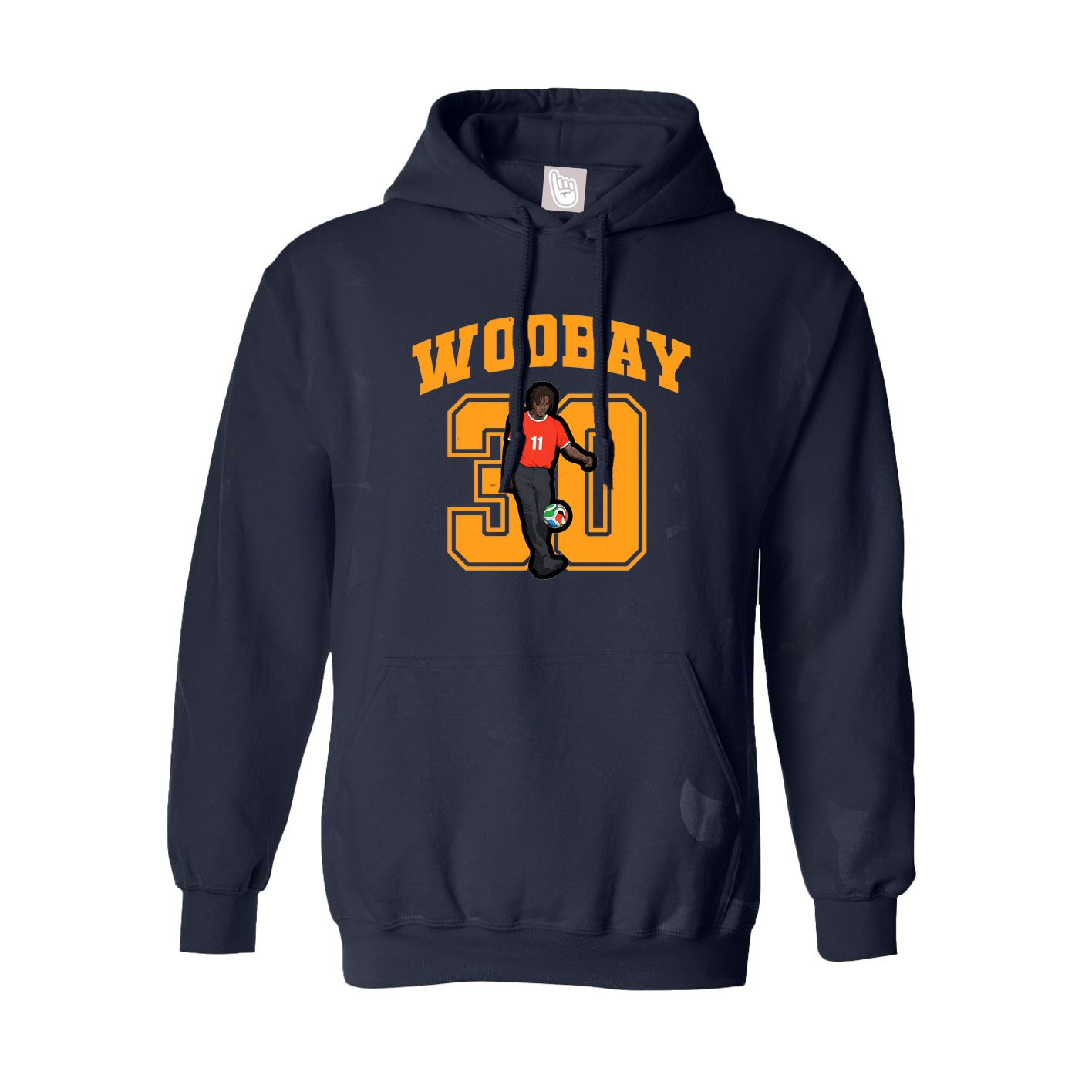 Youth Hoodie — Number in Navy