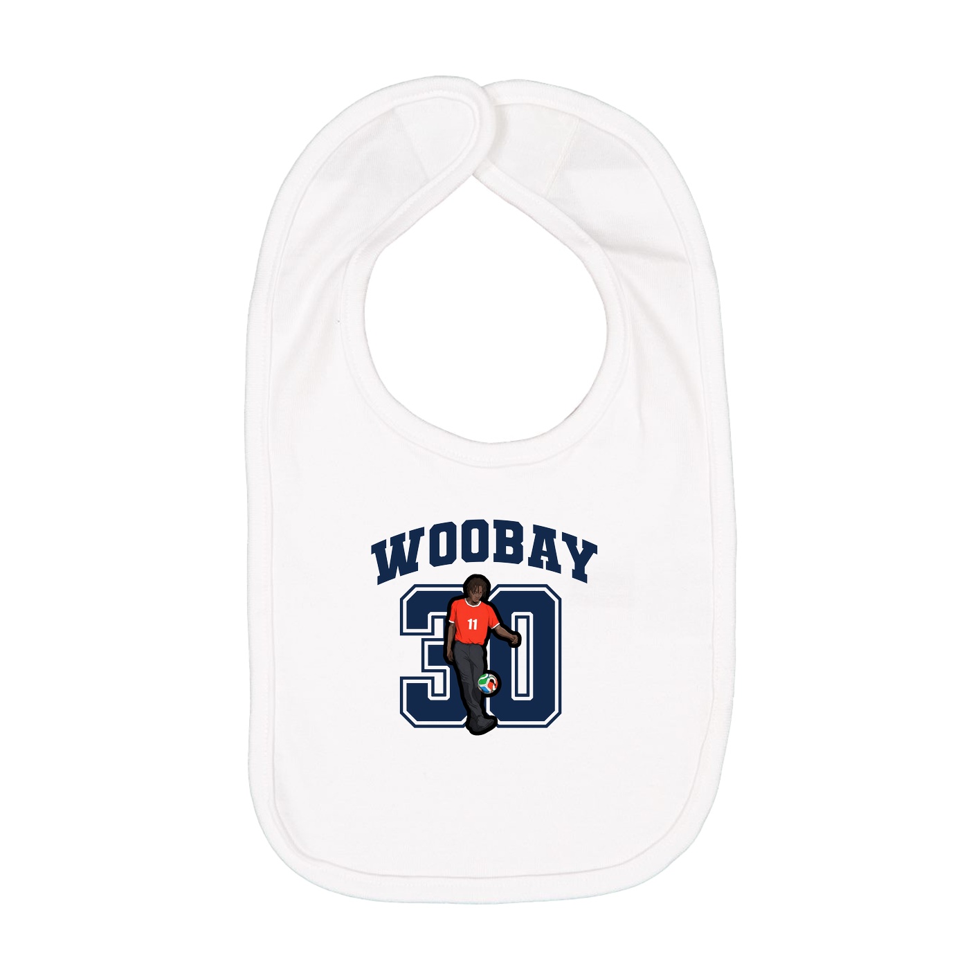 Infant Bib — Number in White