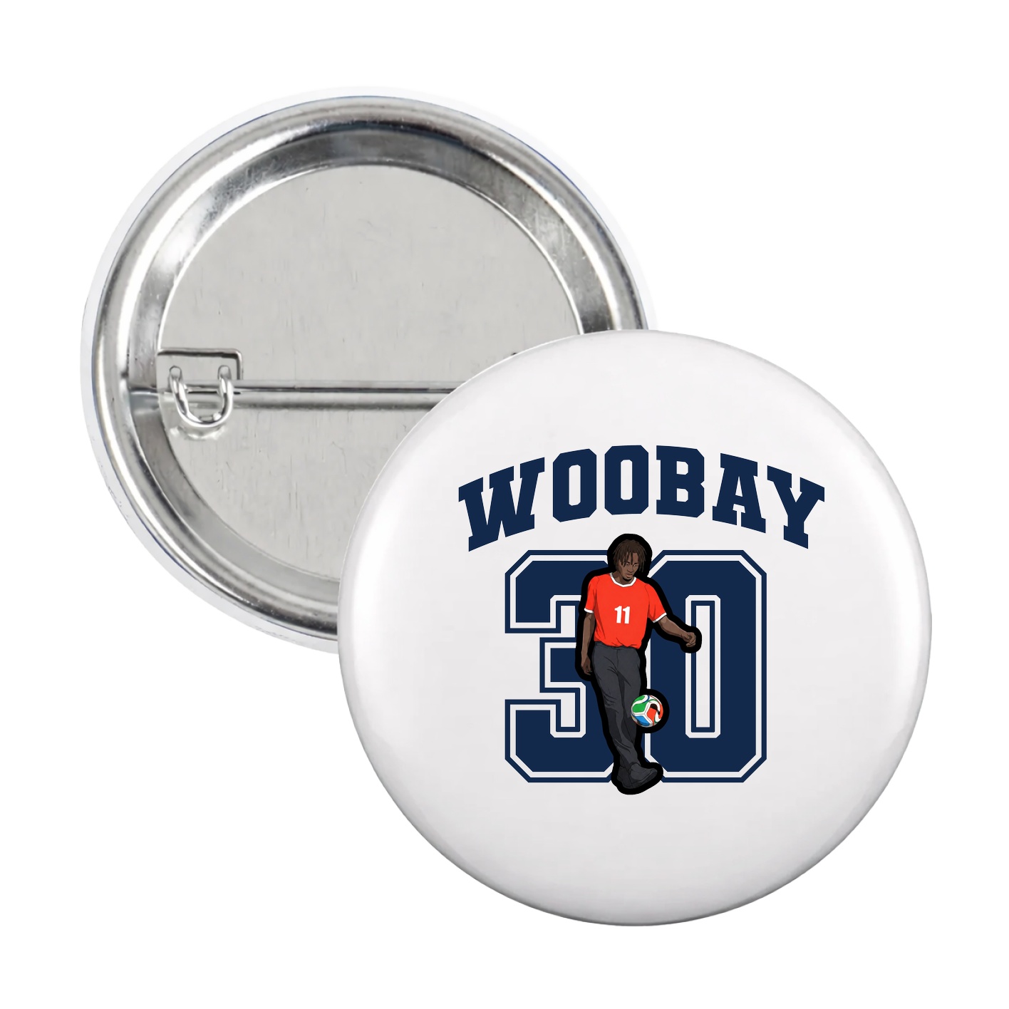 Game Day Button — Number in White