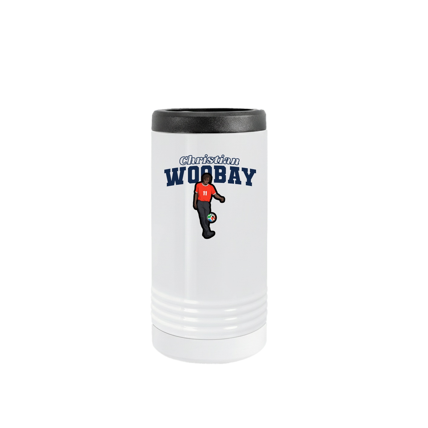 Slim Beverage Holder — Name Arch in White