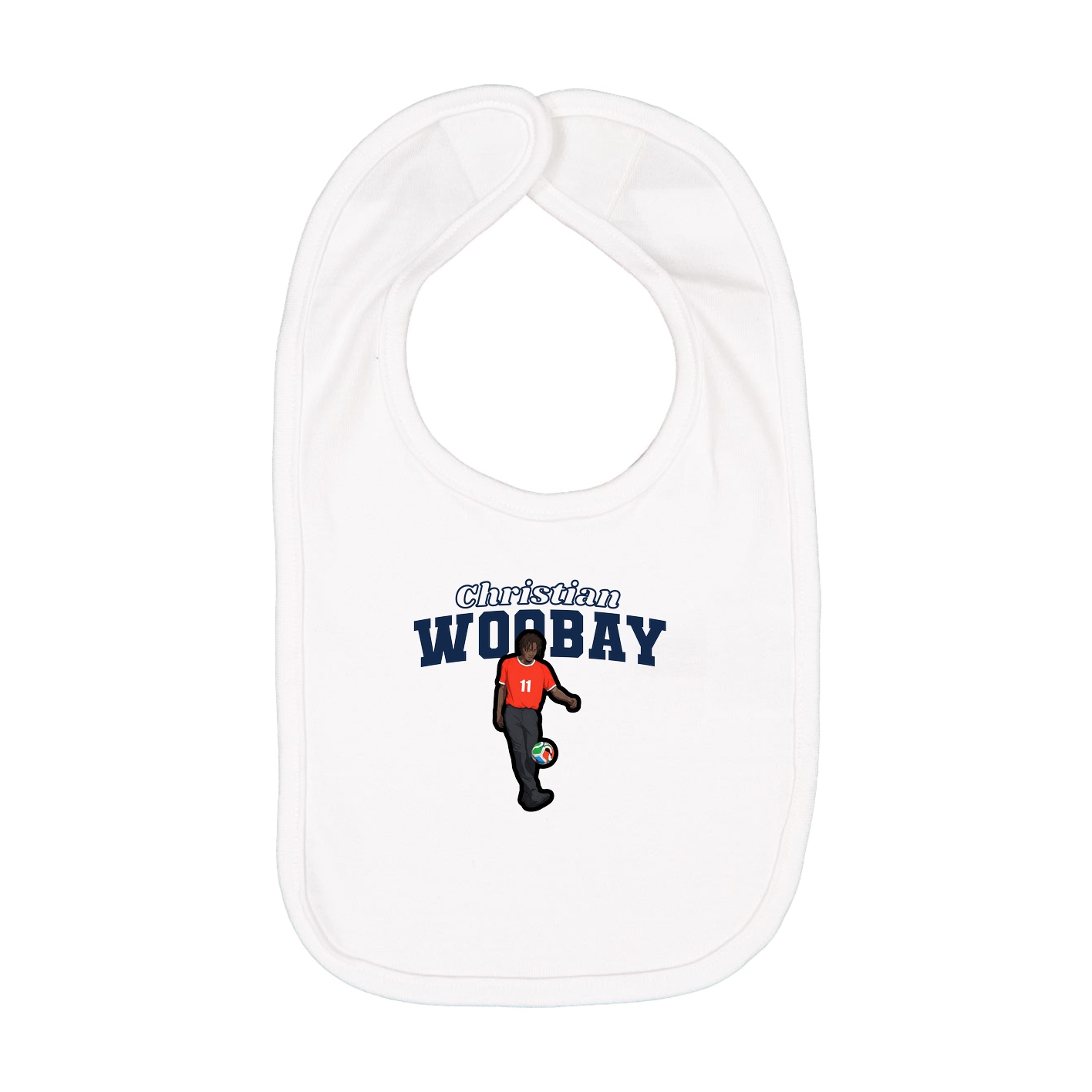 Infant Bib — Name Arch in White