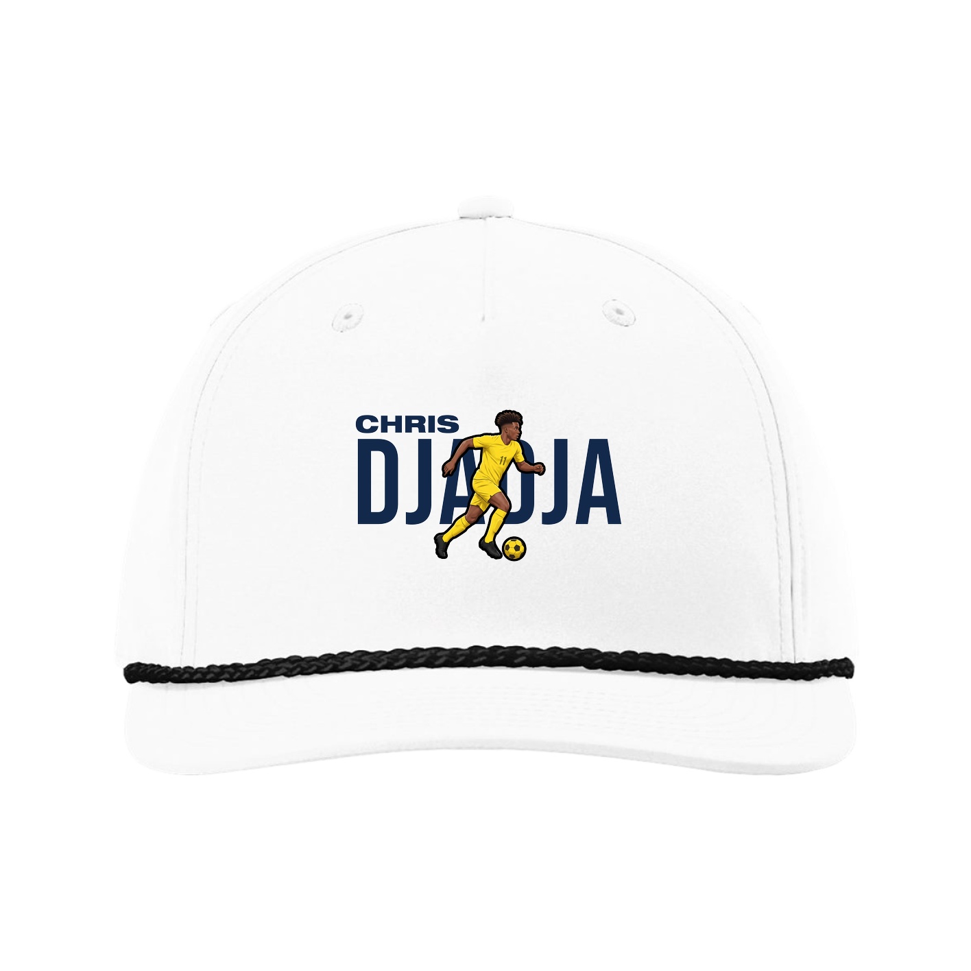 Five-Panel Classic Rope Cap — Player Name in White