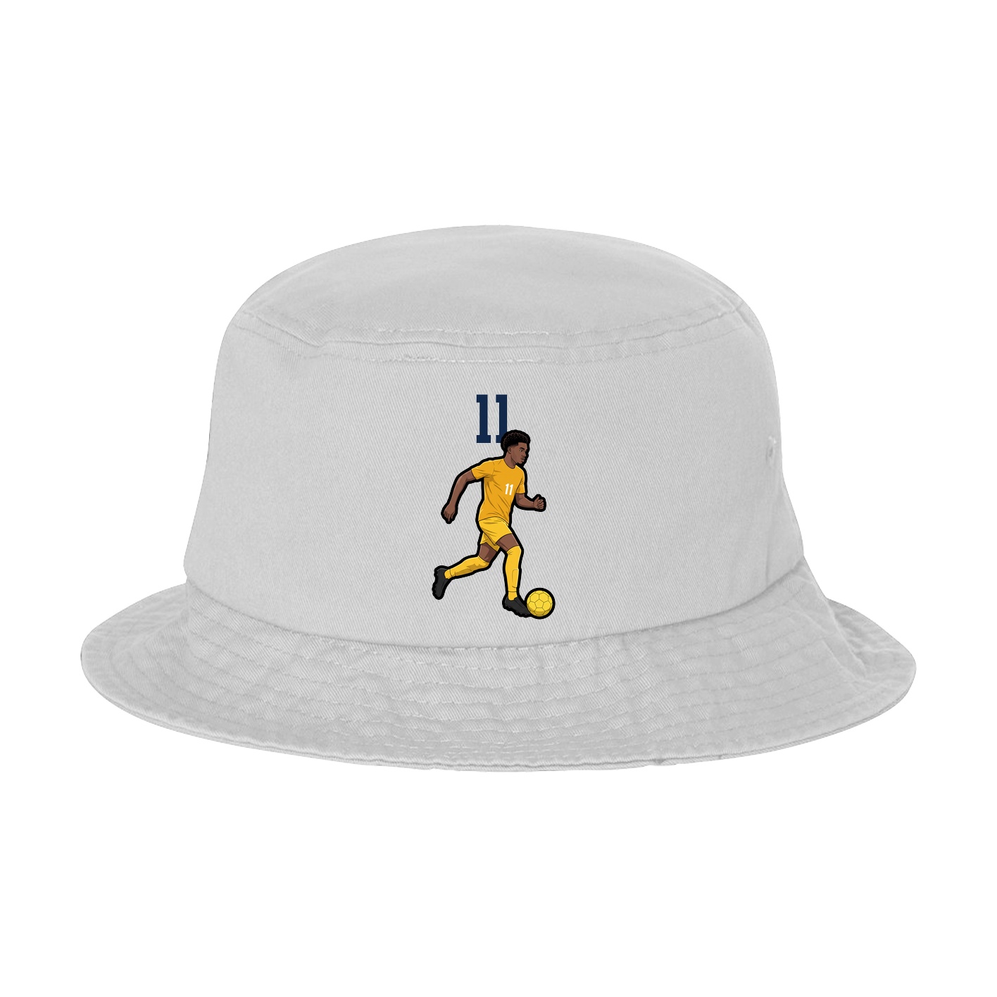 Bucket Cap — Number Top in White