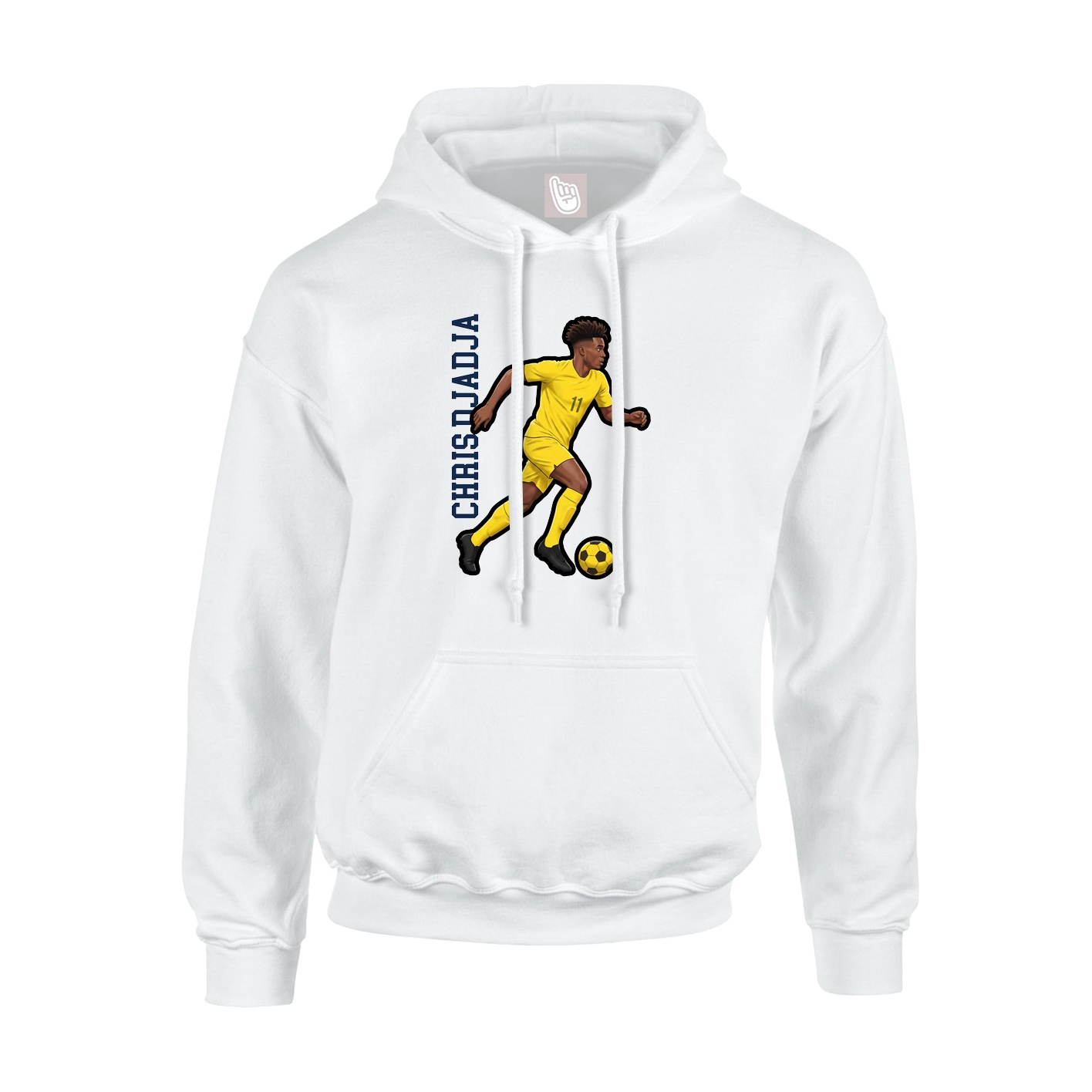 Youth Hoodie — Name Vertical in White