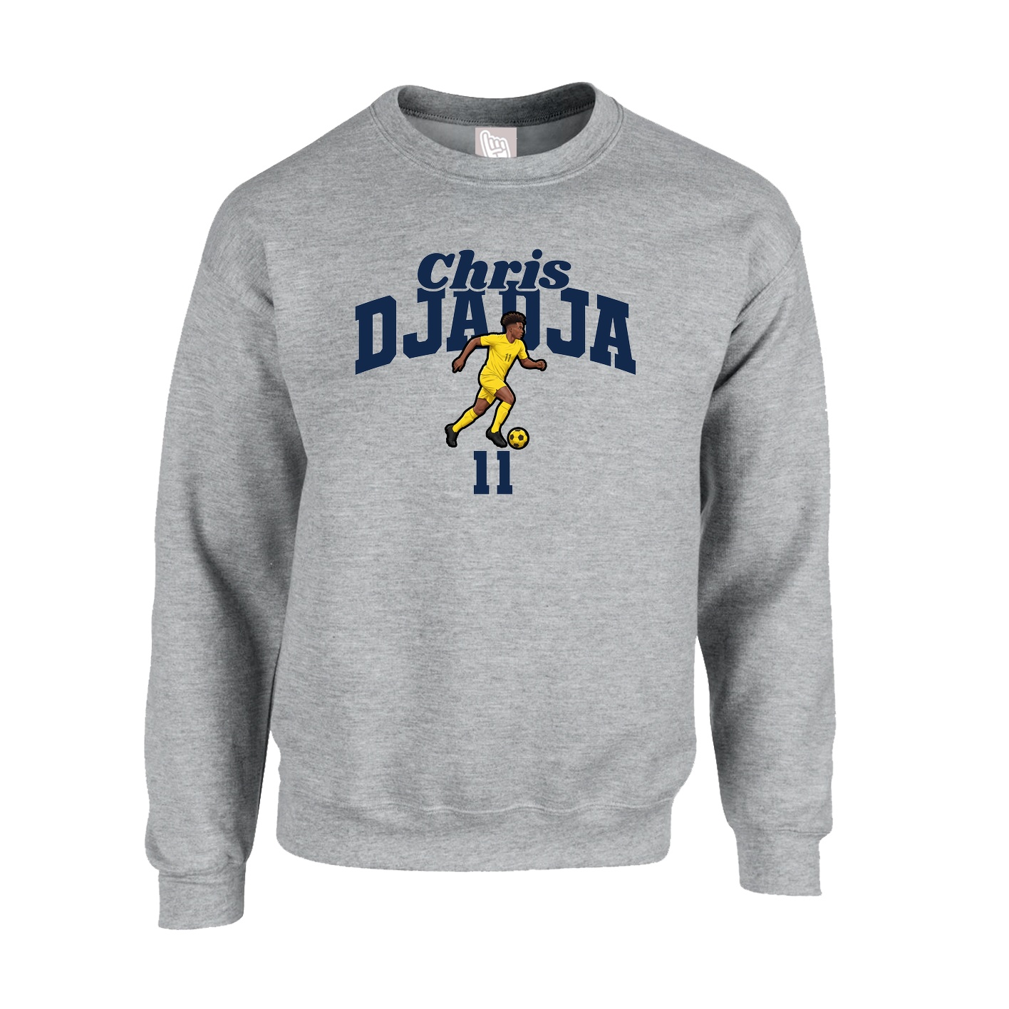 Fleece Crew — Signature Arch in Grey