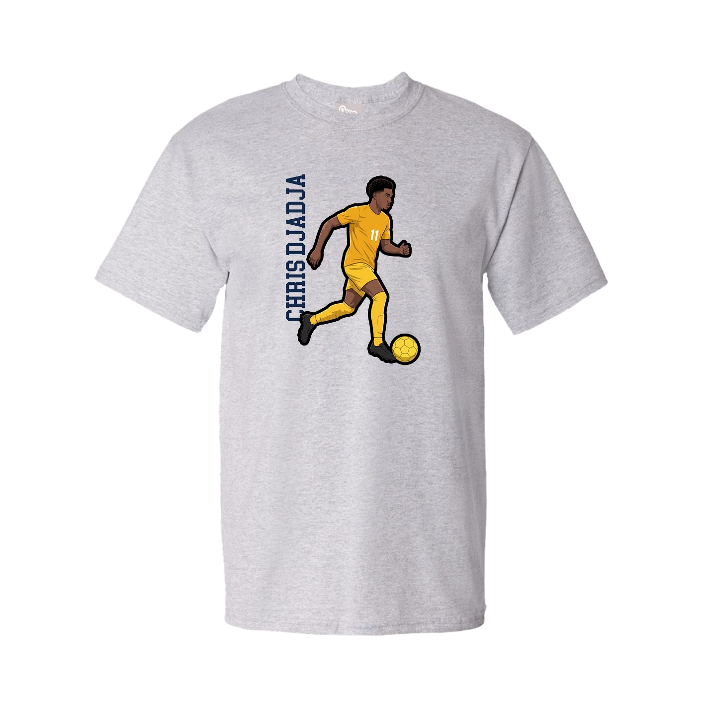 Youth Tee — Name Vertical in Grey
