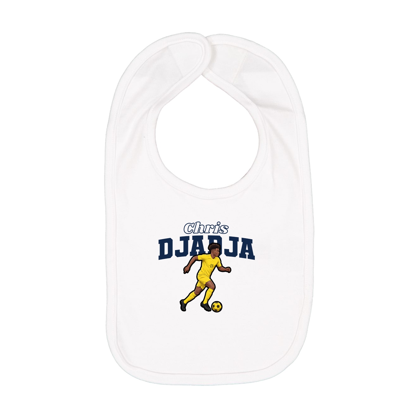 Infant Bib — Name Arch in White