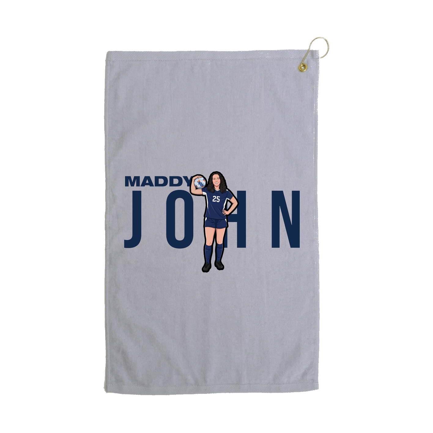 Golf Towel — Player Name in Grey