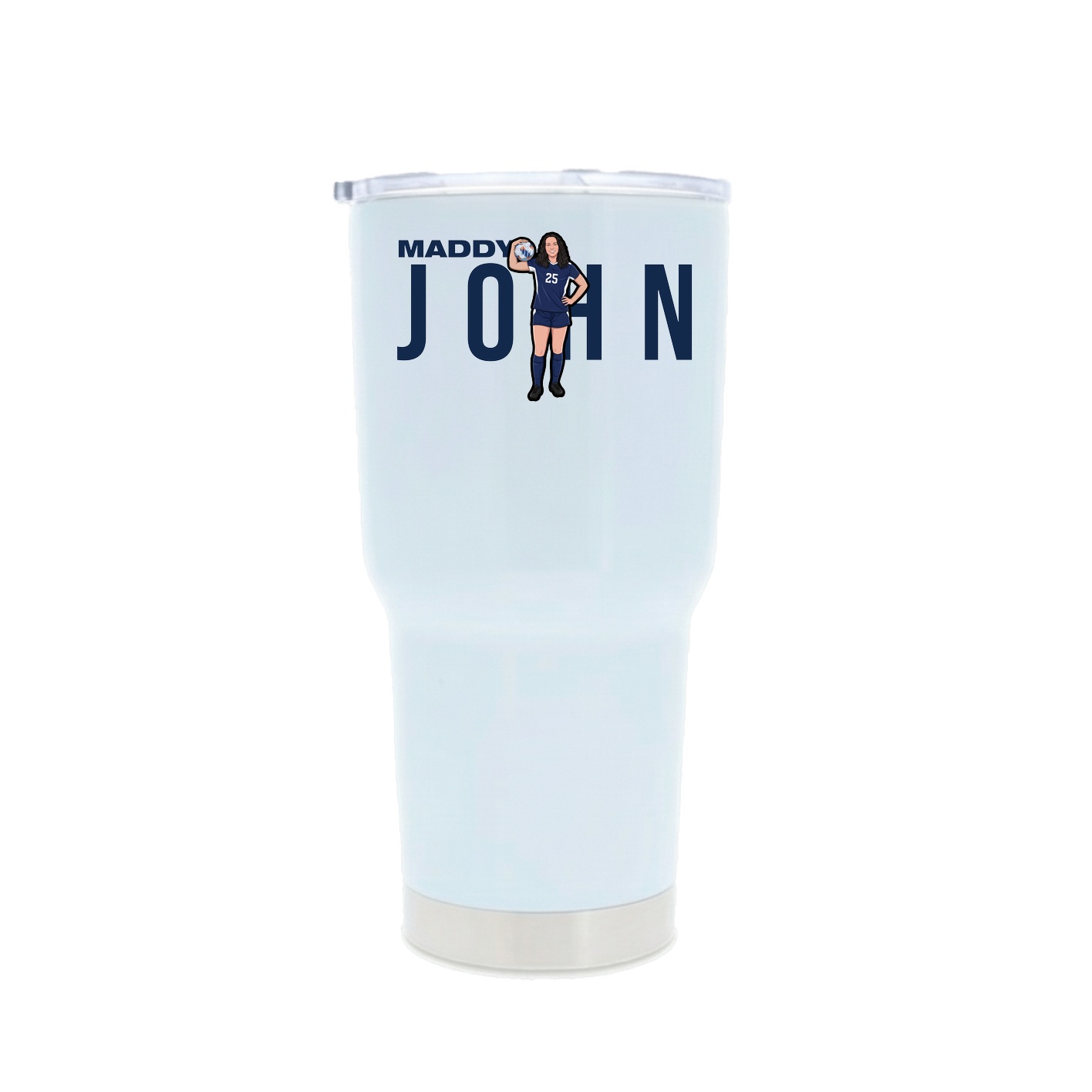 30oz Stainless Steel Tumbler — Player Name in White