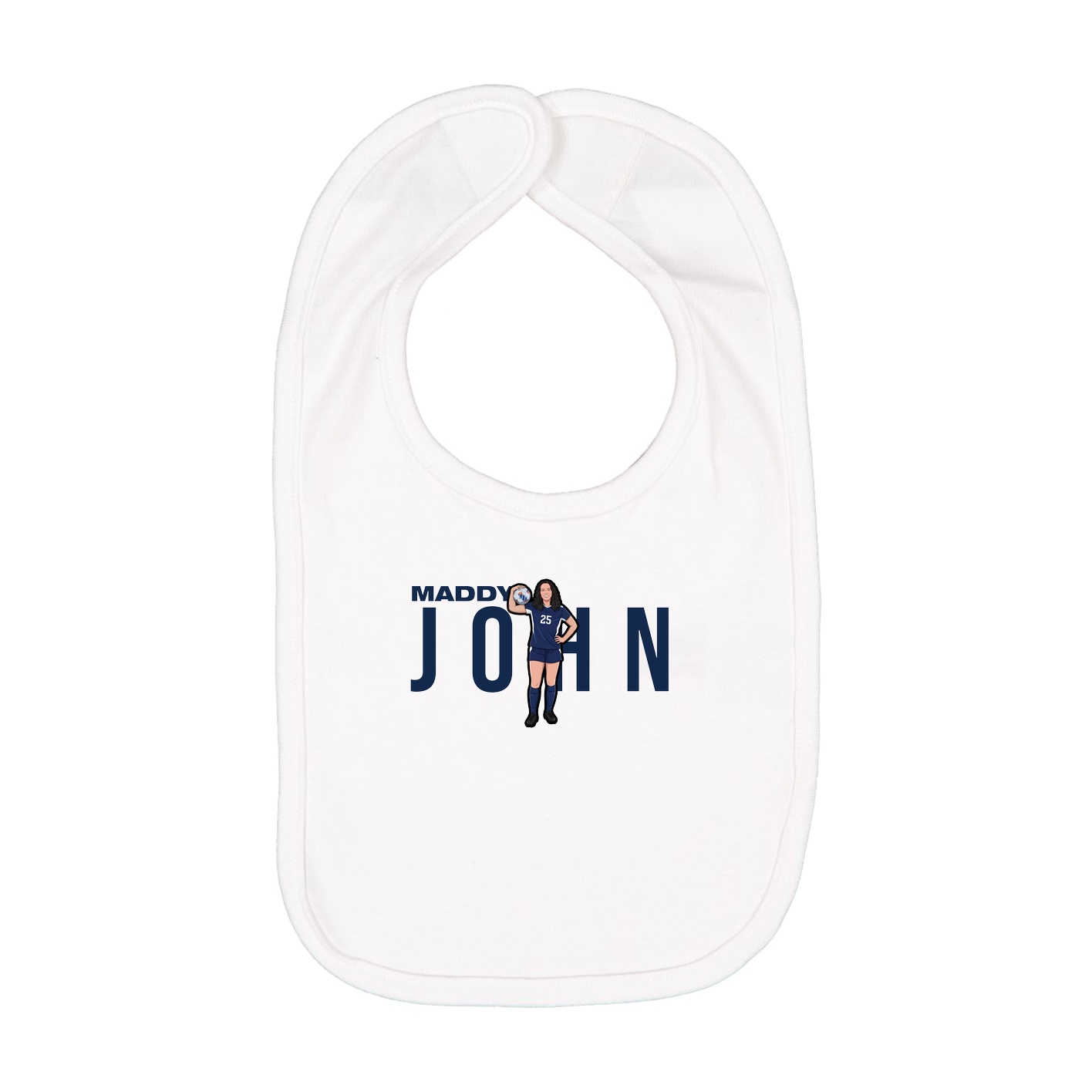 Infant Bib — Player Name in White
