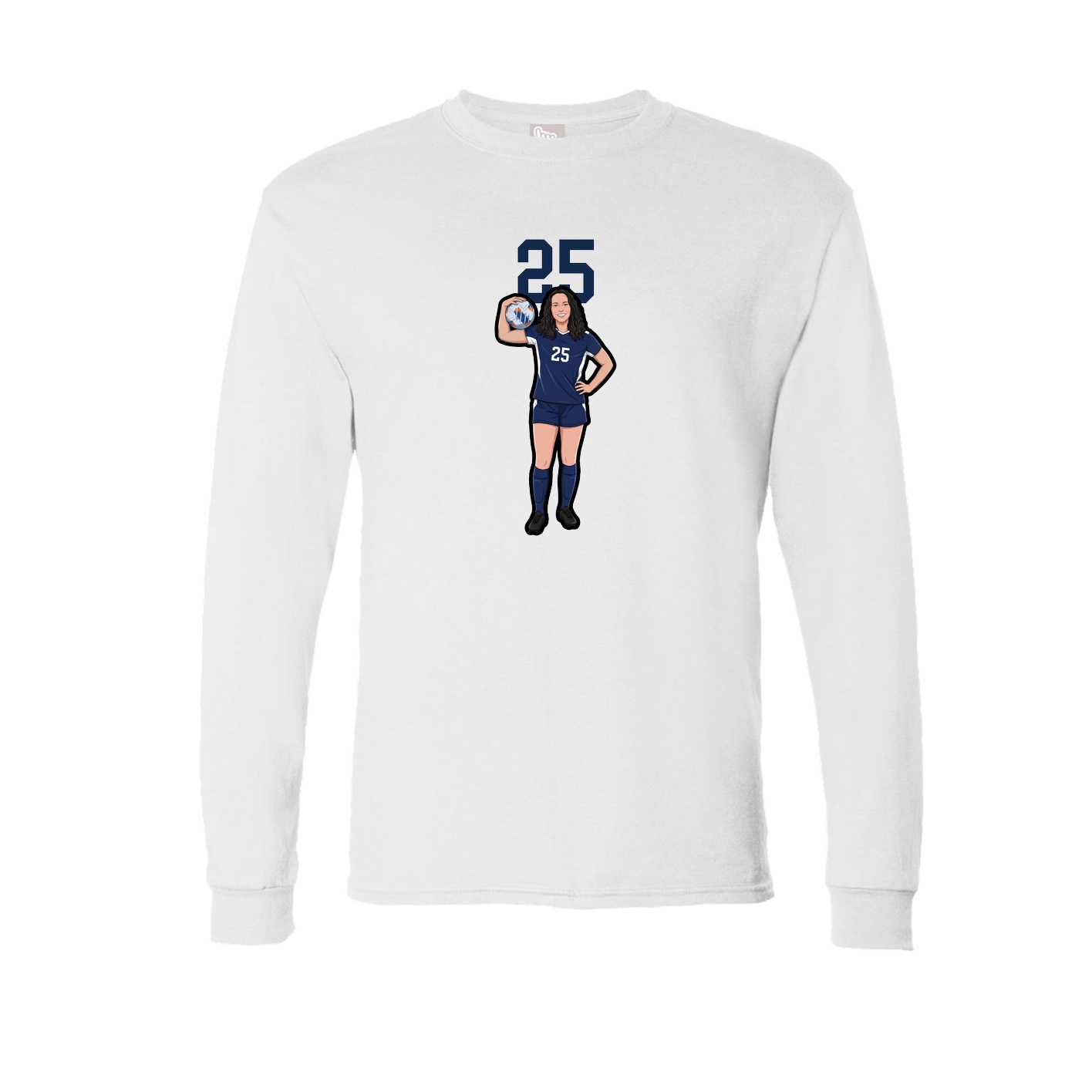 Long Sleeve Tee — Number Top in White