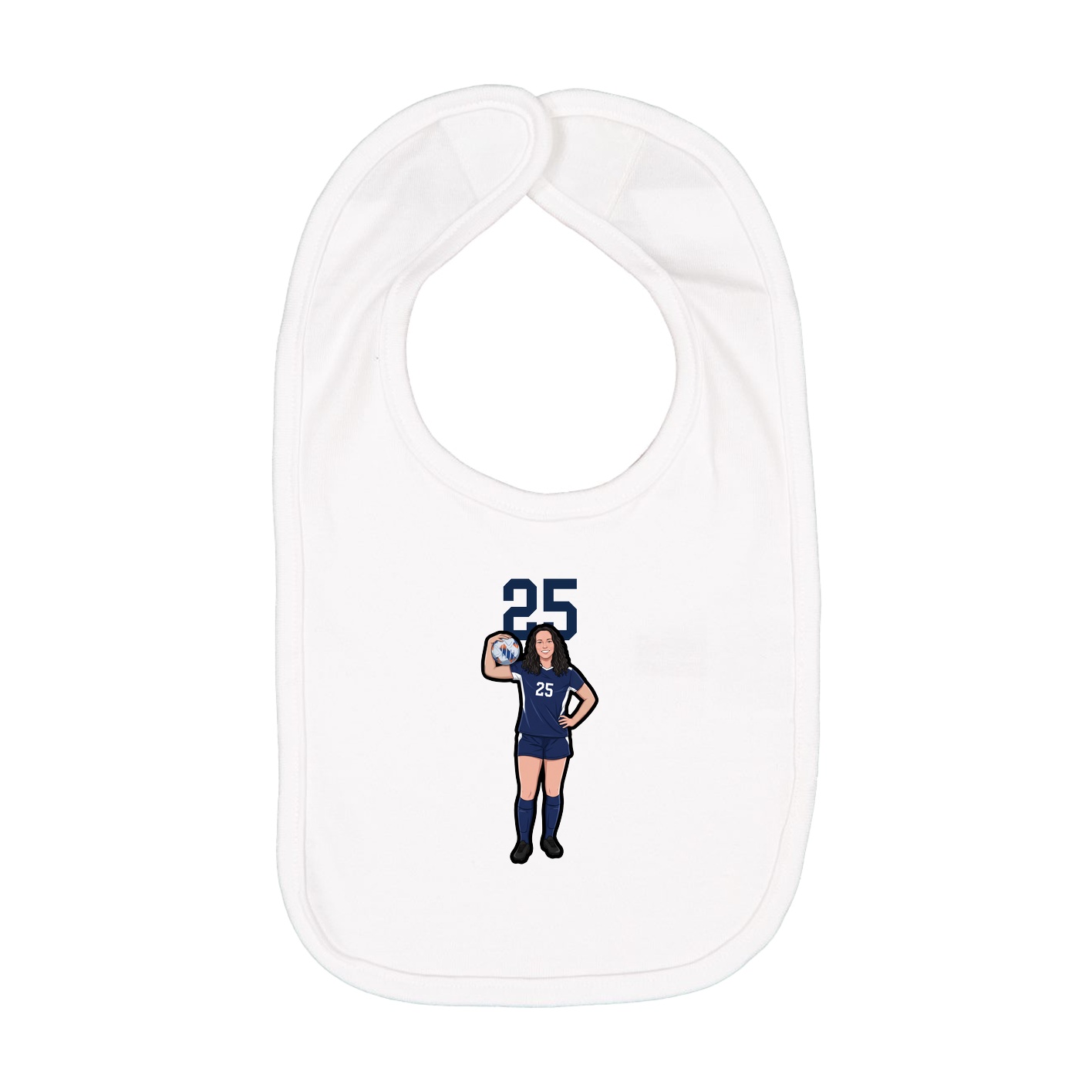 Infant Bib — Number Top in White