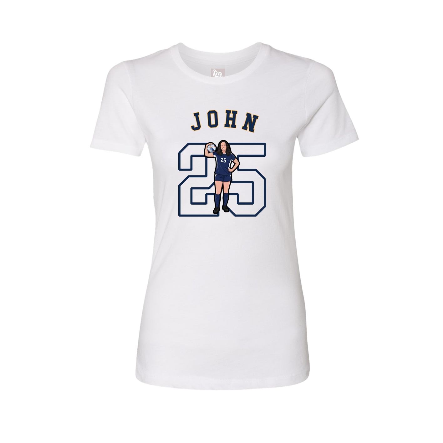 Fitted Women's Tee — Shirsey Arch in White