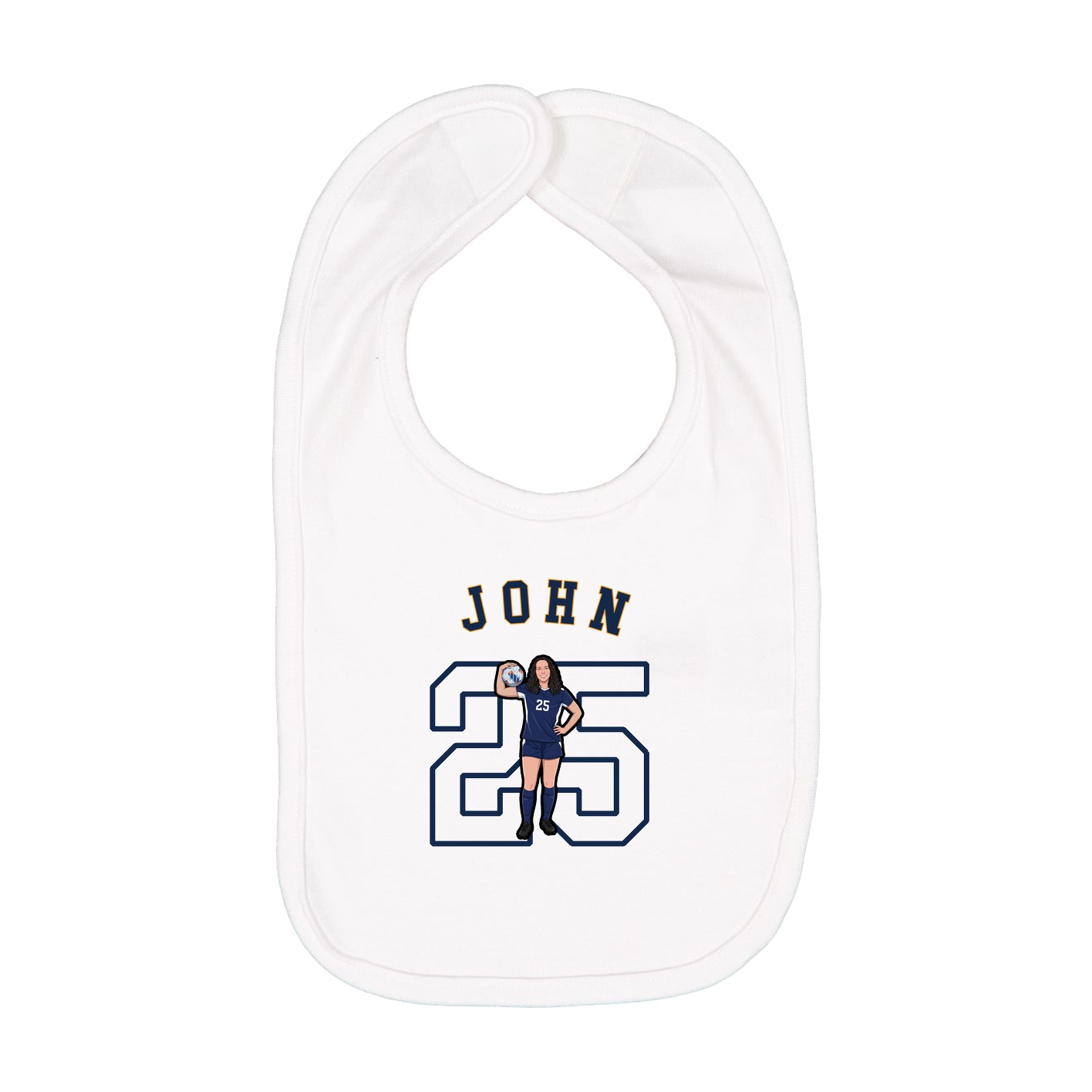 Infant Bib — Shirsey Arch in White