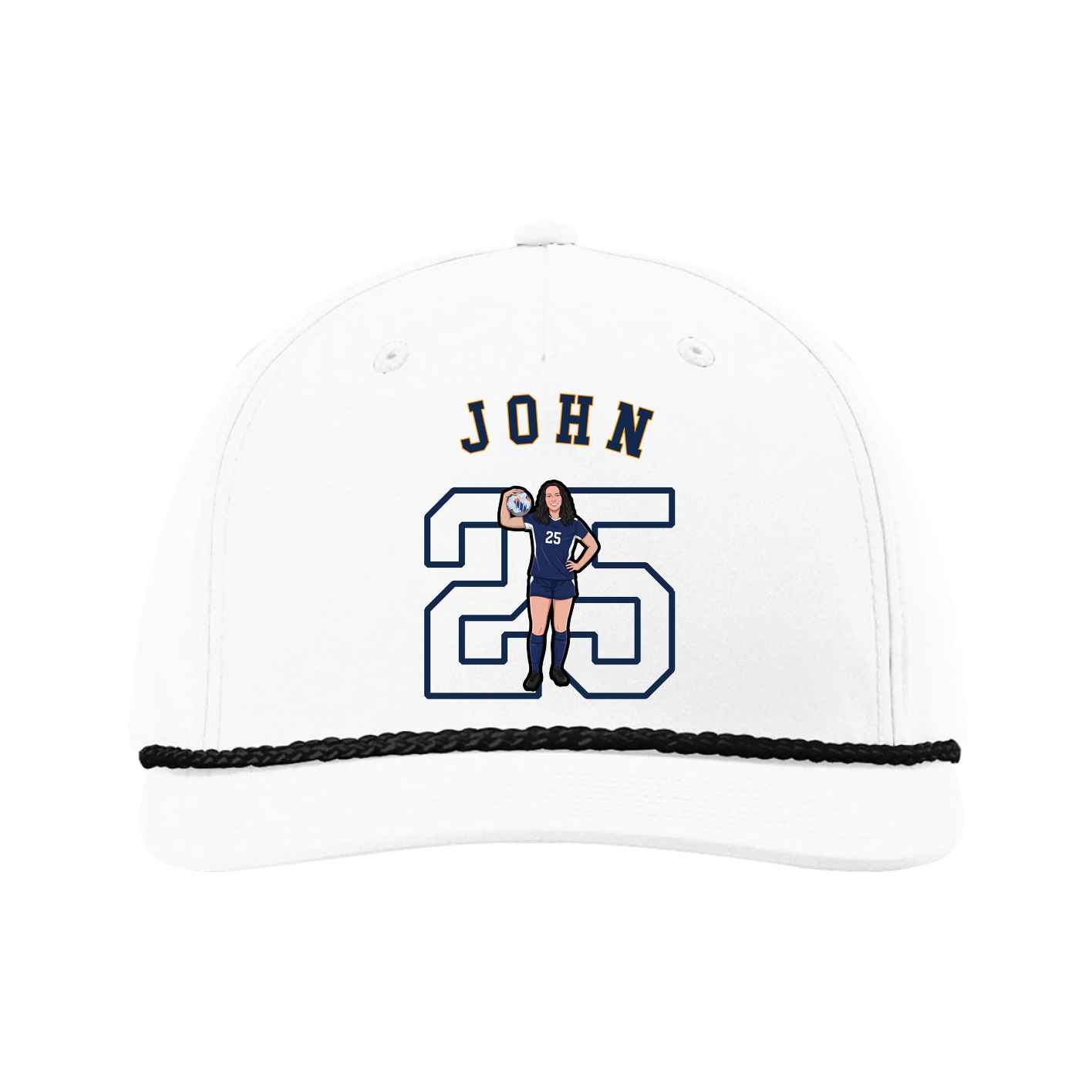 Five-Panel Classic Rope Cap — Shirsey Arch in White