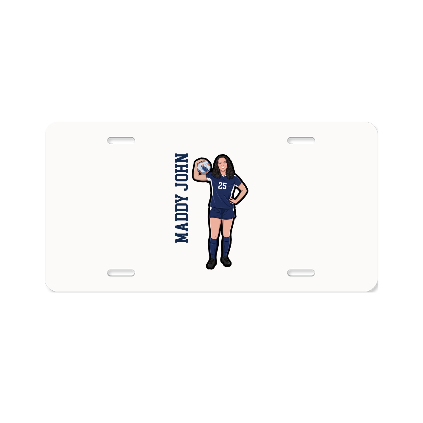 License Plate — Name Vertical in Classic