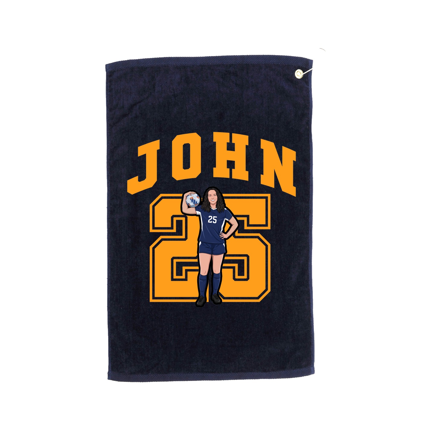 Golf Towel — Number in Navy