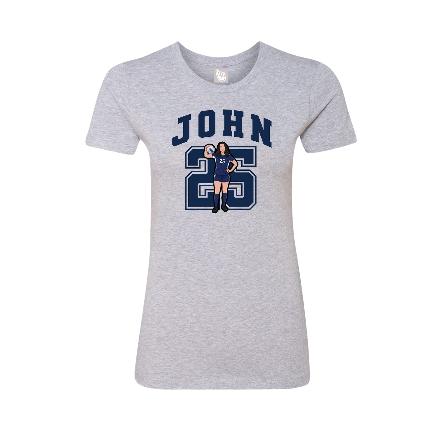 Fitted Women's Tee — Number in Grey