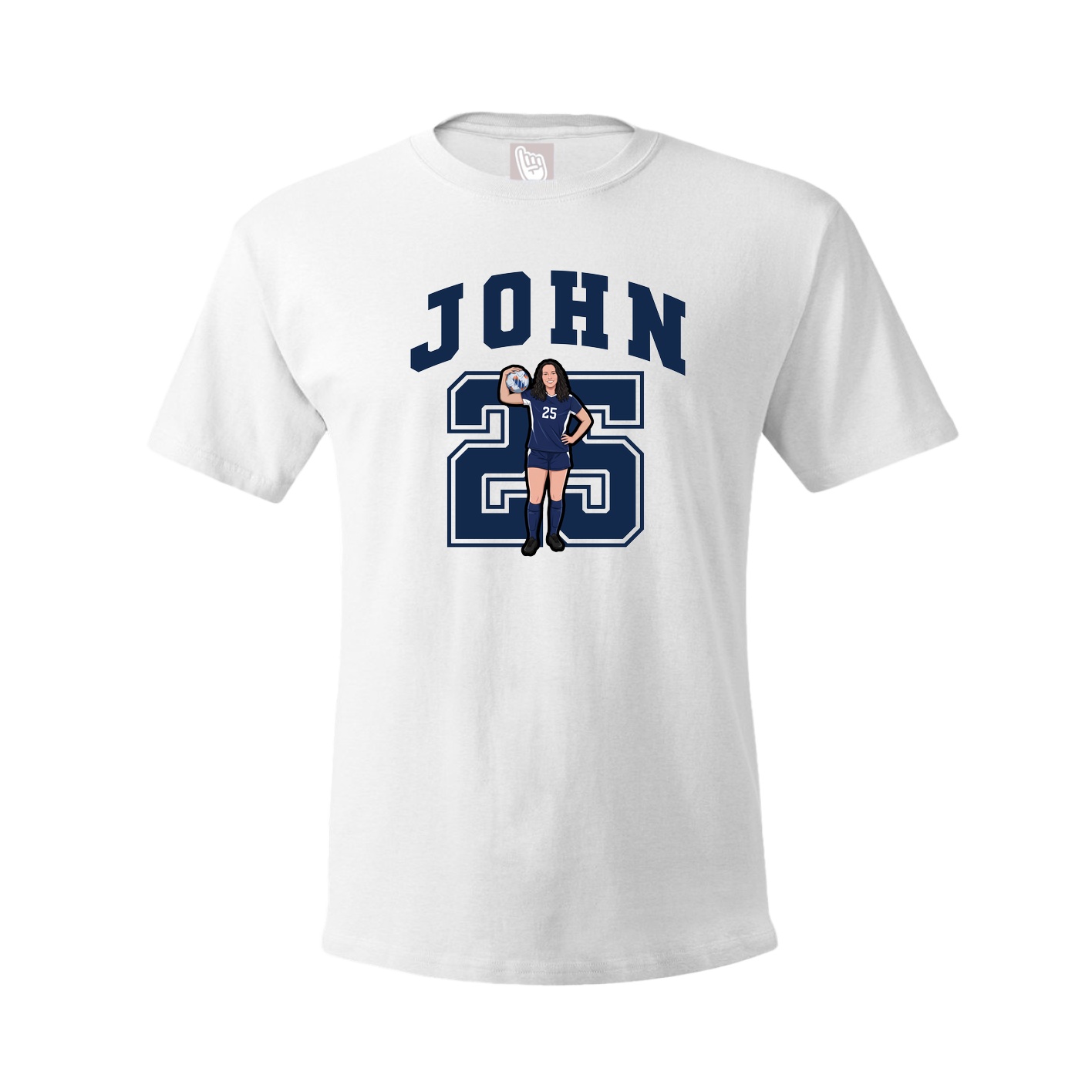 Youth Tee — Number in White