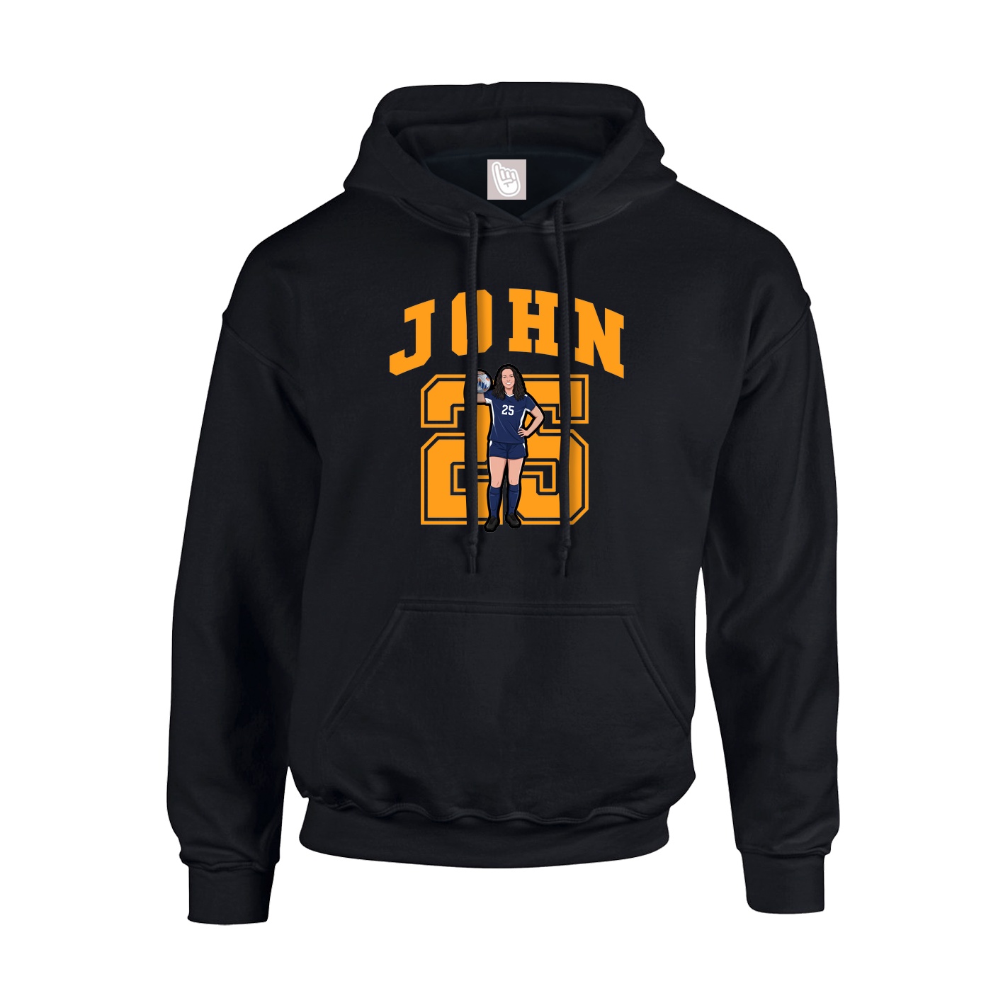 Hoodie — Number in Black