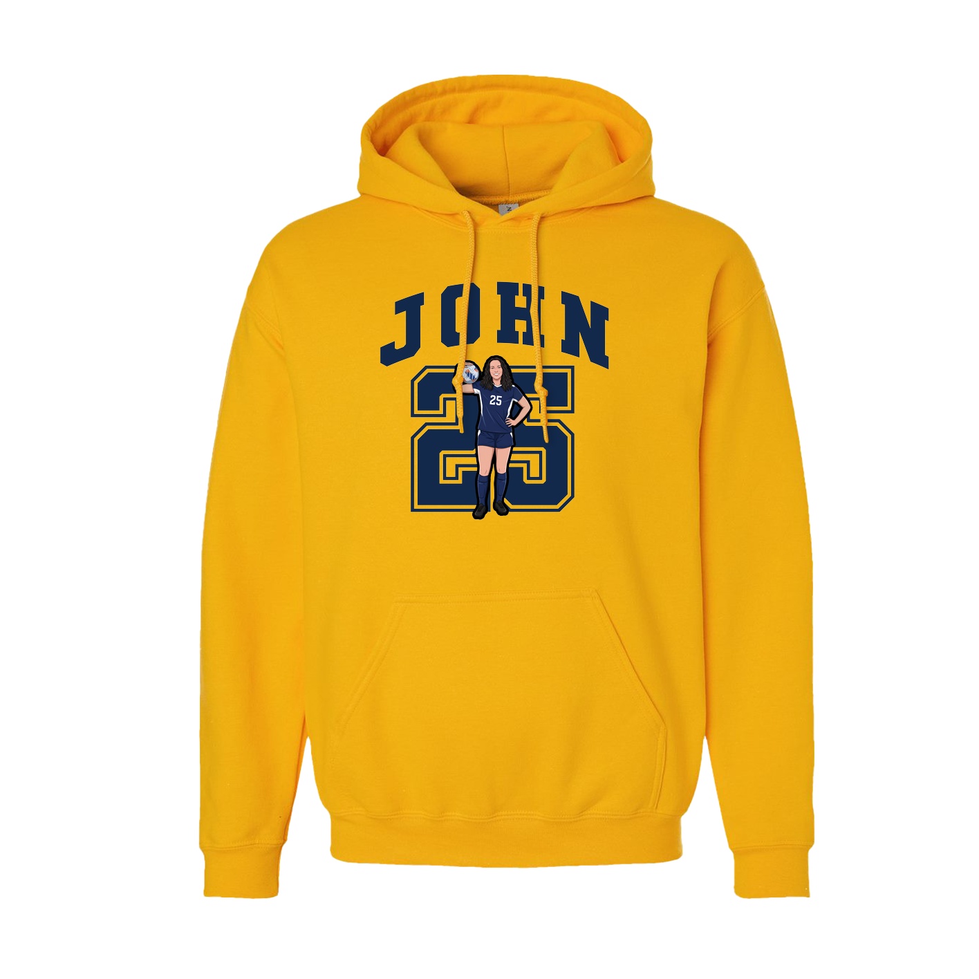Youth Hoodie — Number in Gold