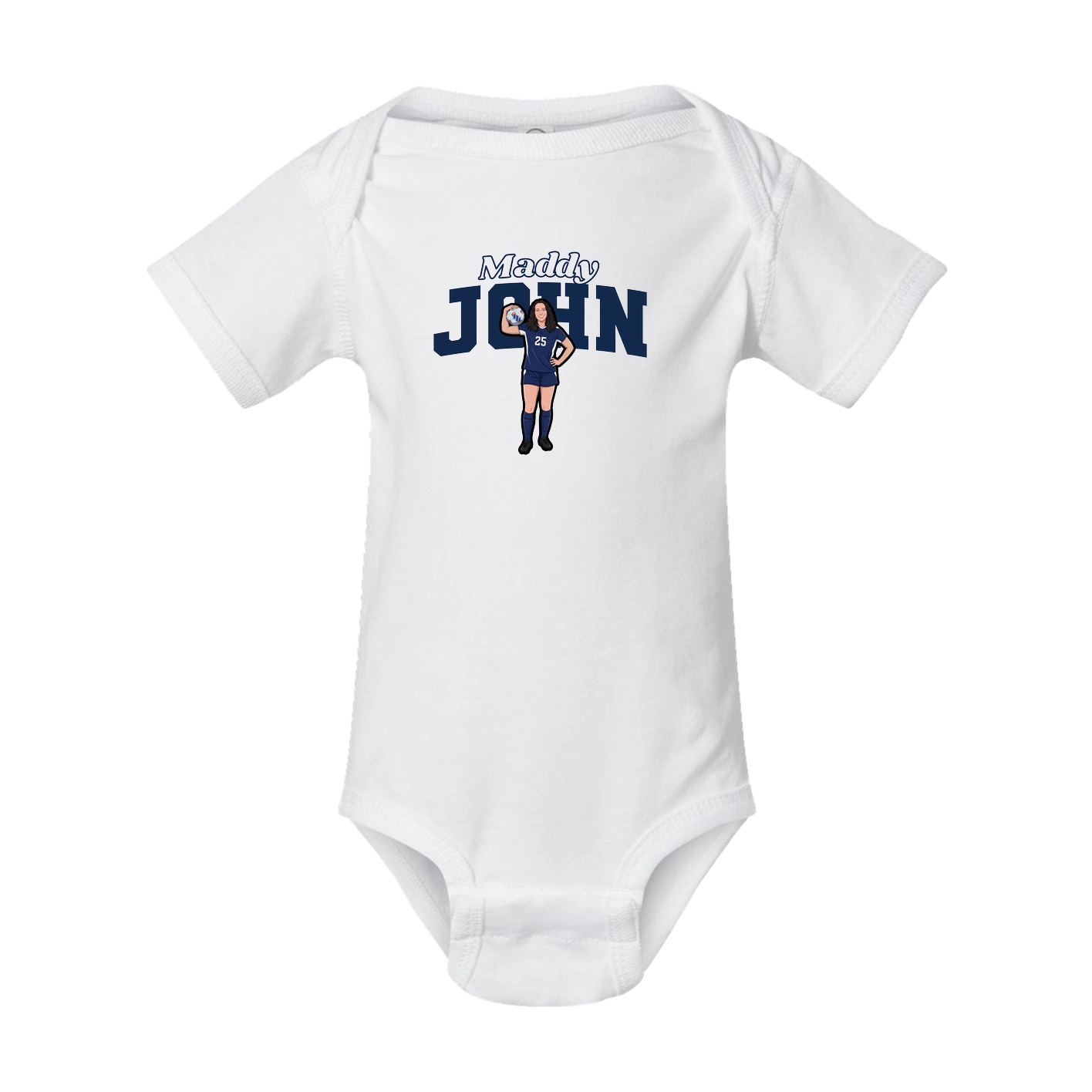 Baby Onesie — Name Arch in White