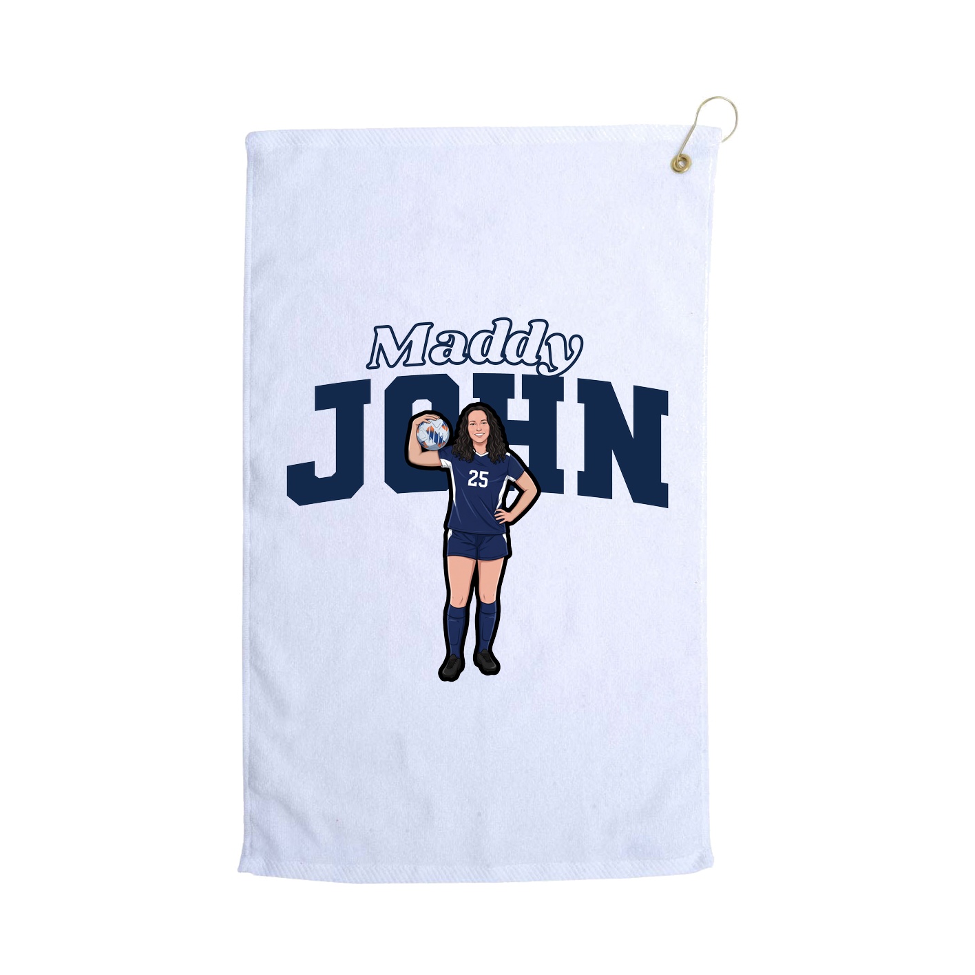 Golf Towel — Name Arch in White