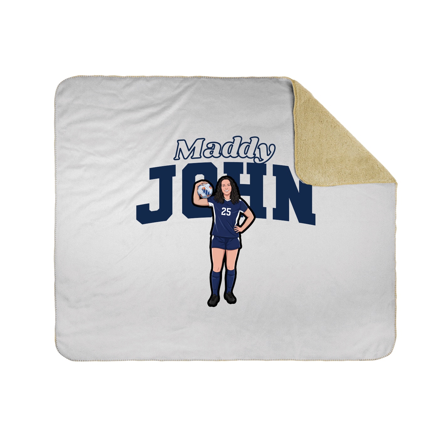 Throw Blanket — Name Arch in White