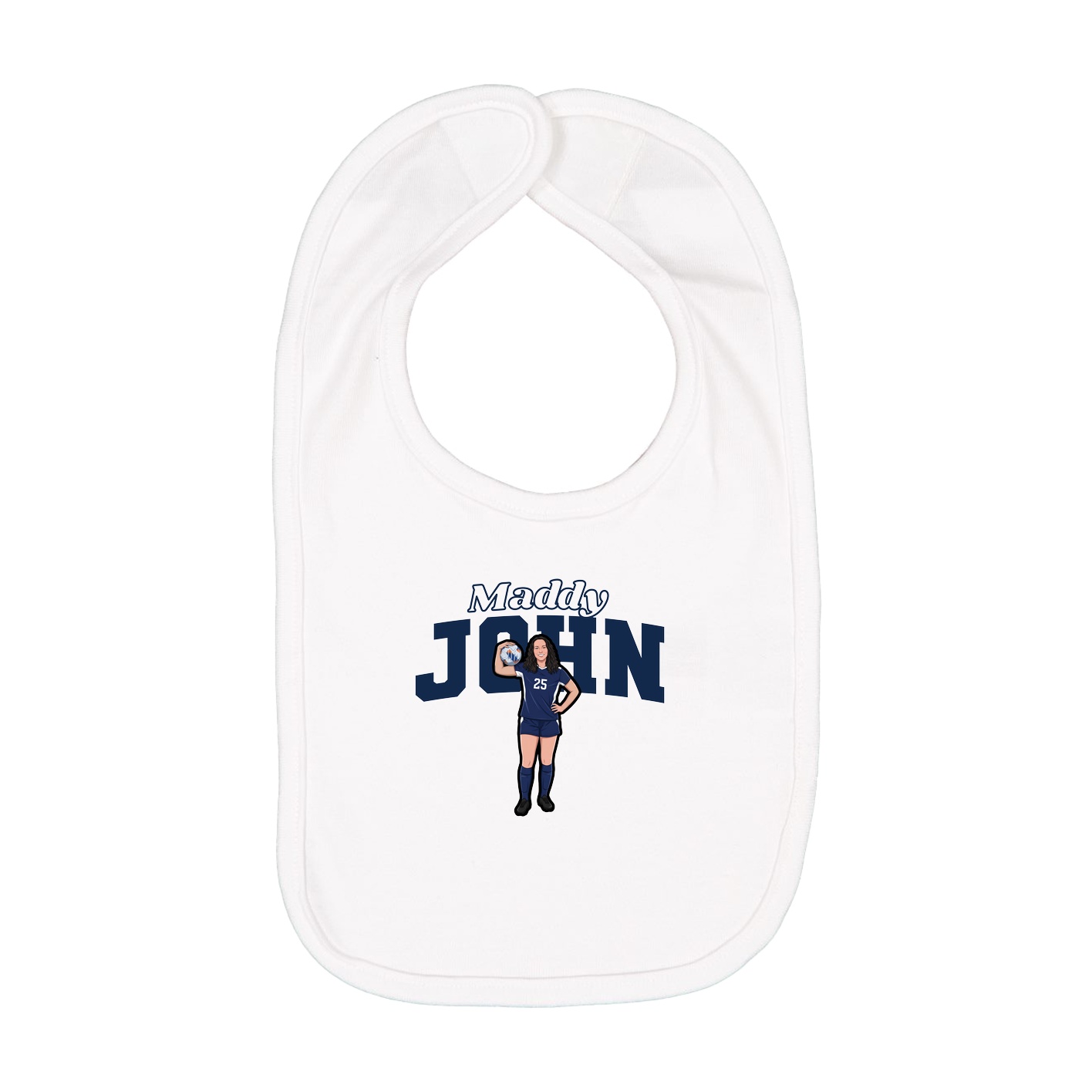 Infant Bib — Name Arch in White