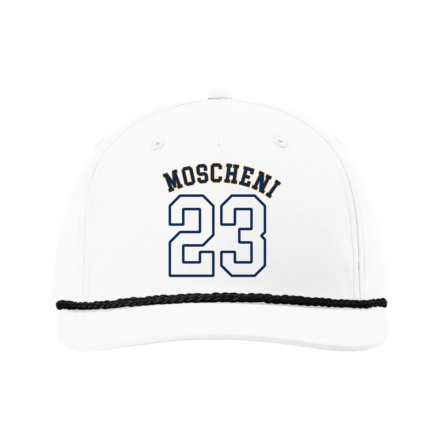 Five-Panel Classic Rope Cap — Shirsey Arch in White