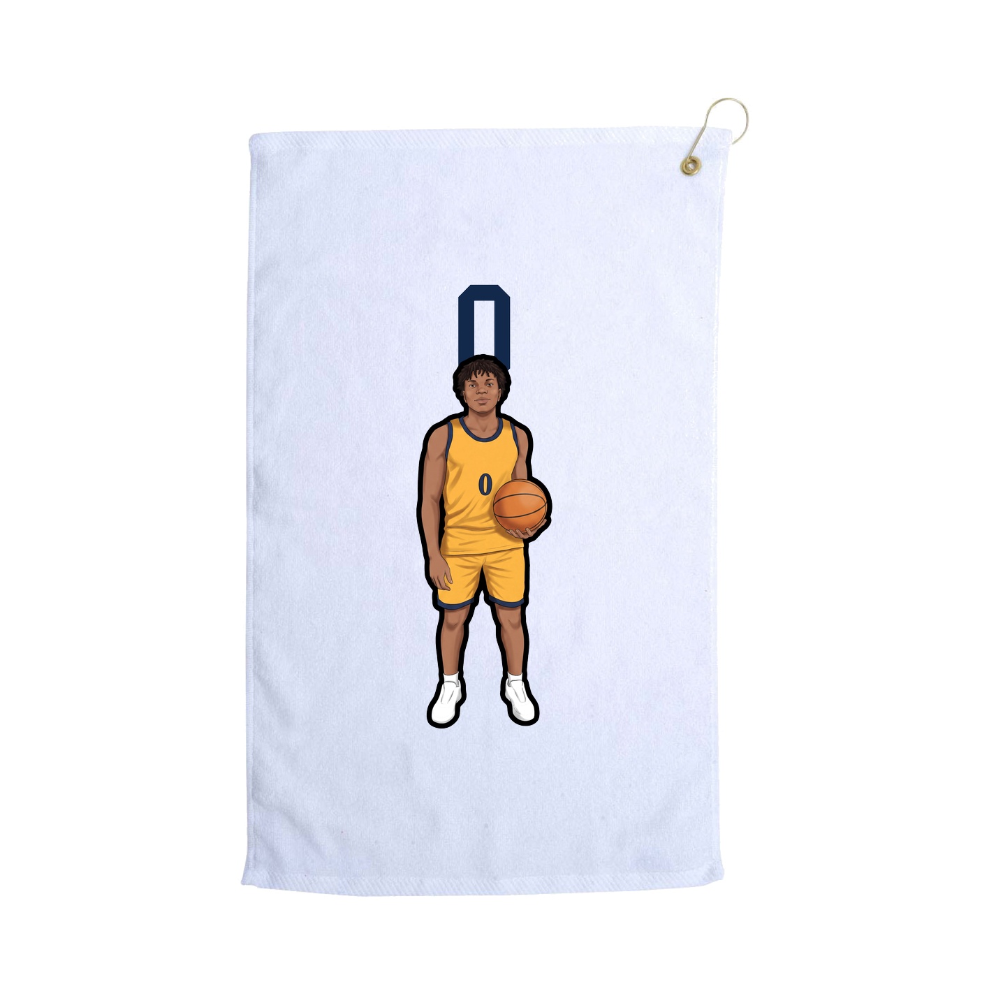 Golf Towel — Number Top in White