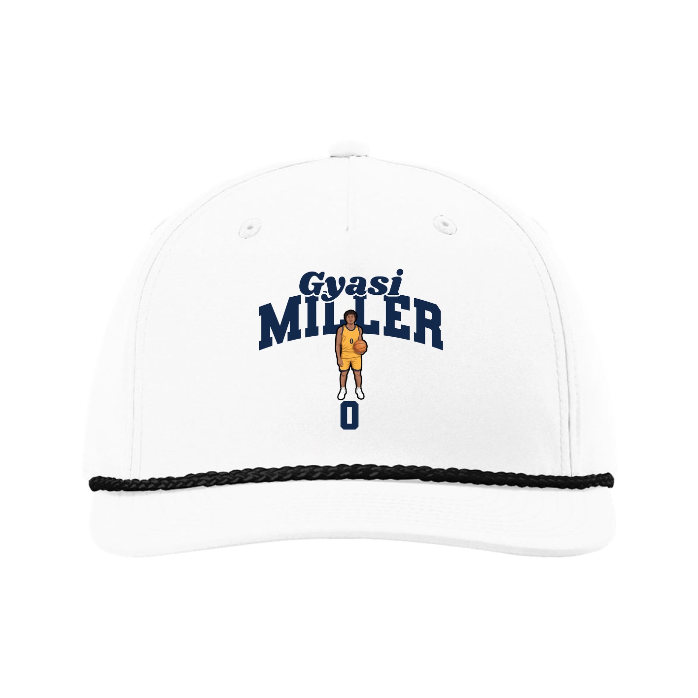 Five-Panel Classic Rope Cap — Signature Arch in White