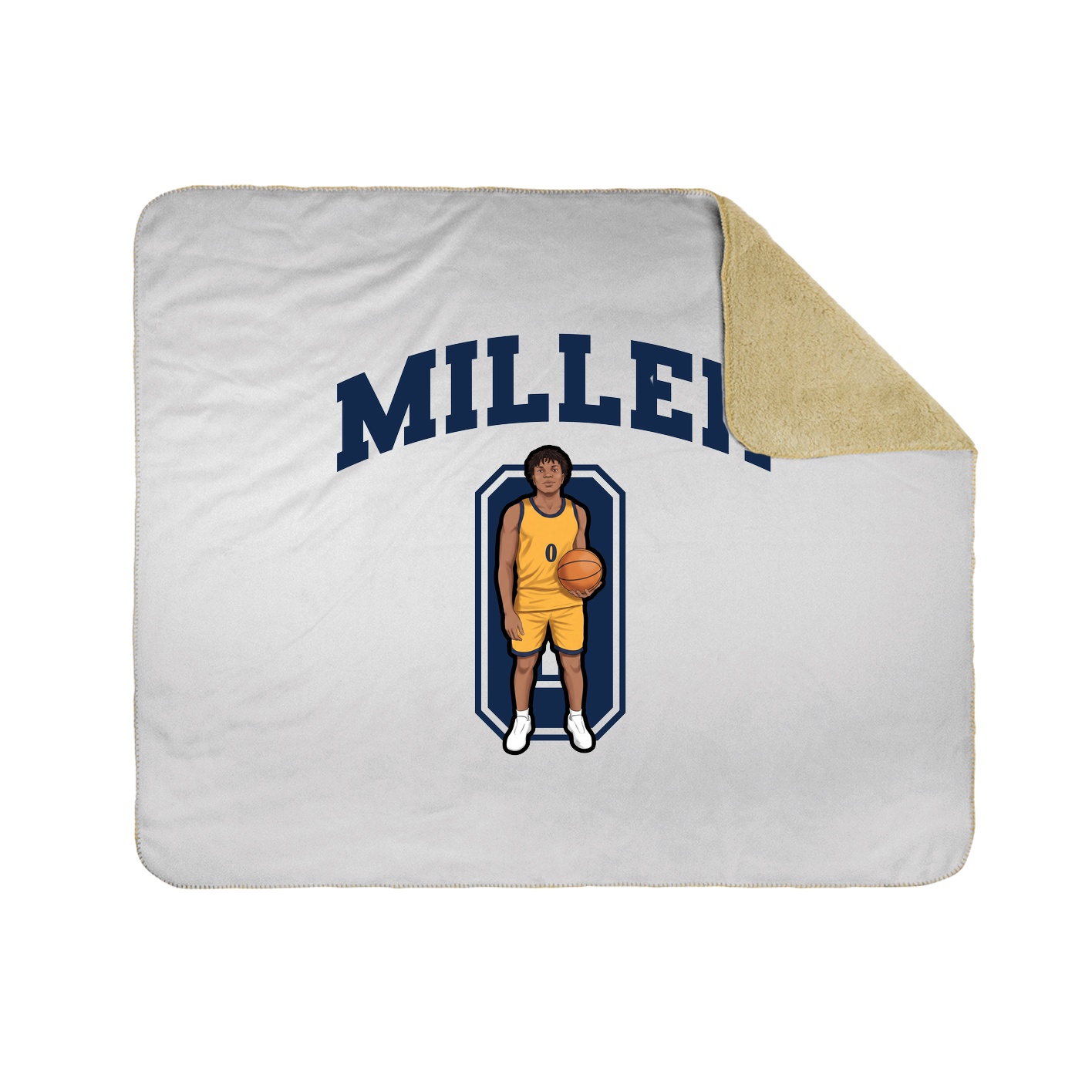 Throw Blanket — Number in White