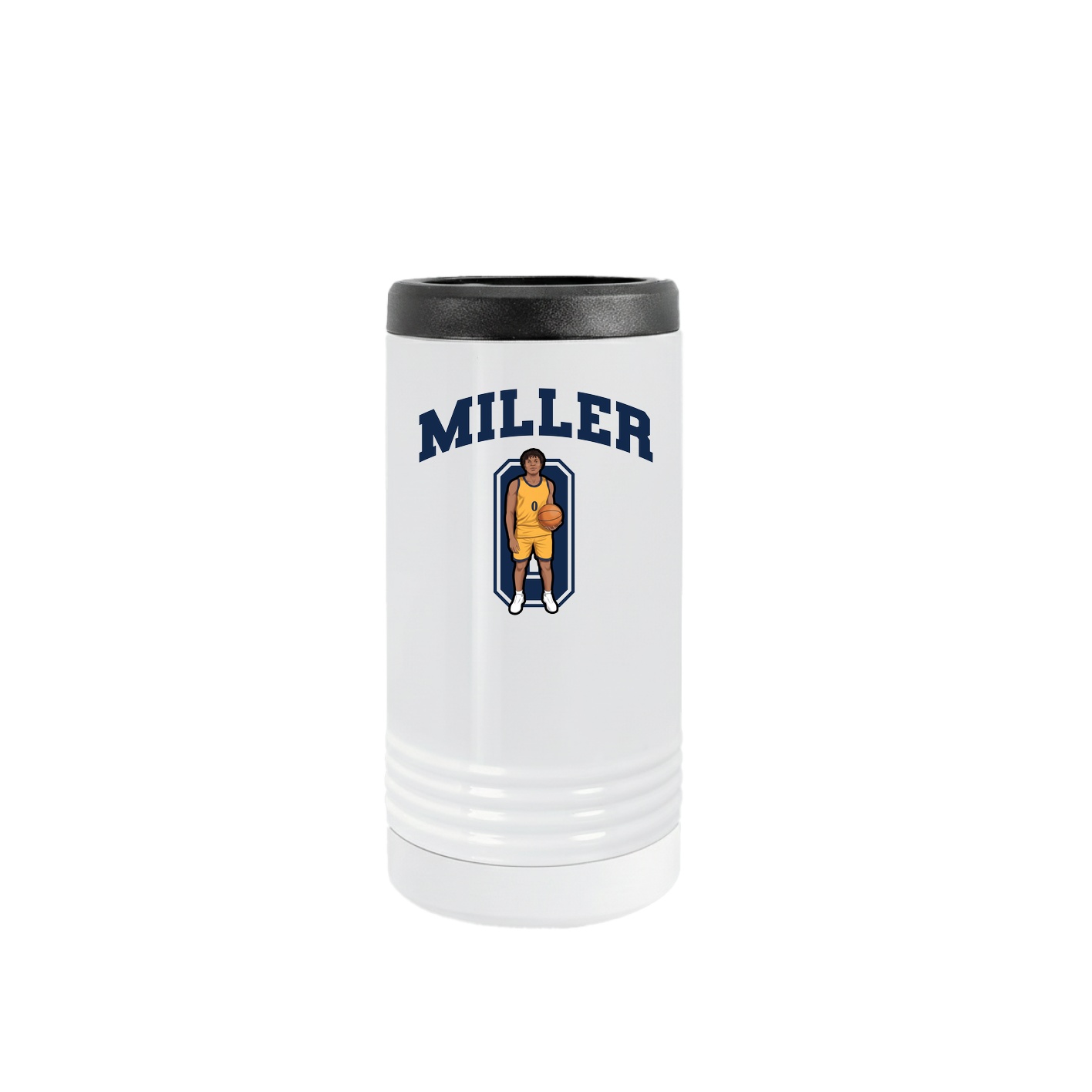 Slim Beverage Holder — Number in White