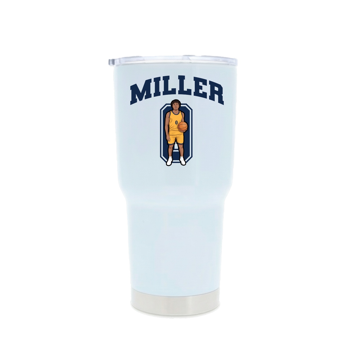 30oz Stainless Steel Tumbler — Number in White