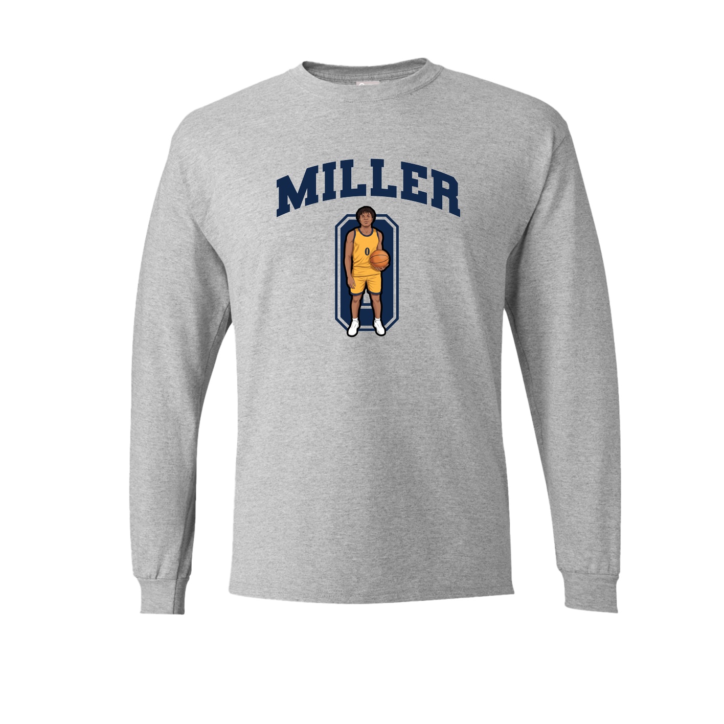 Long Sleeve Tee — Number in Grey